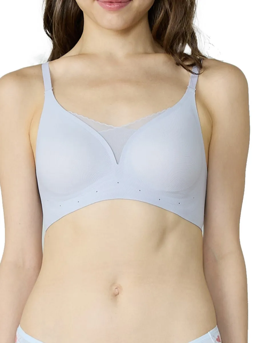 WACOAL Women Smart Size Jelly Bra Charming Lace Brown and Violet Set 2 pcs.