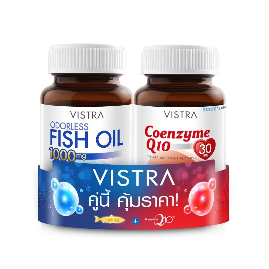 Vistra The Power of Duo (Odorless Fish Oil 20 Capsules + CoQ10 20 Capsules)