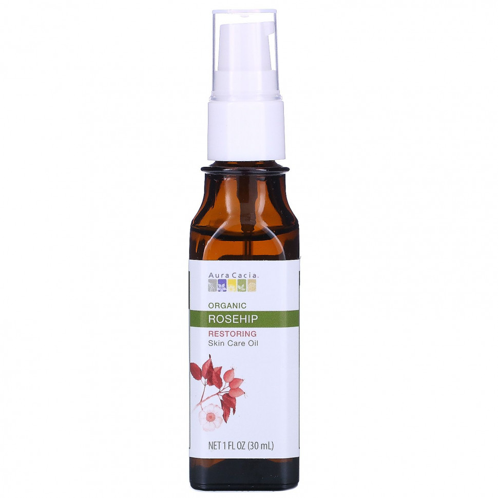 Aura Cacia, Органическое уходовое масло для кожи, Restoring, шиповник, 1 ж. унц. (30 мл)