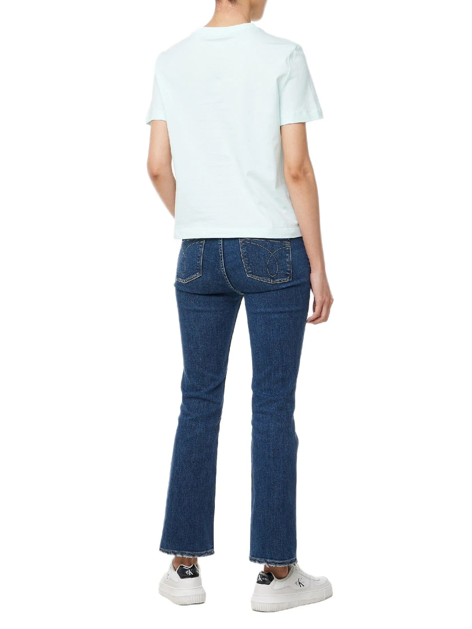 CALVIN KLEIN Women's Fluke Logo Short Sleeve T-Shirt Mint