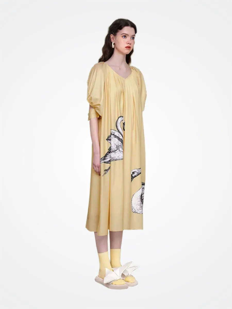 CAMOOONI Women Swan Song Dress Yellow