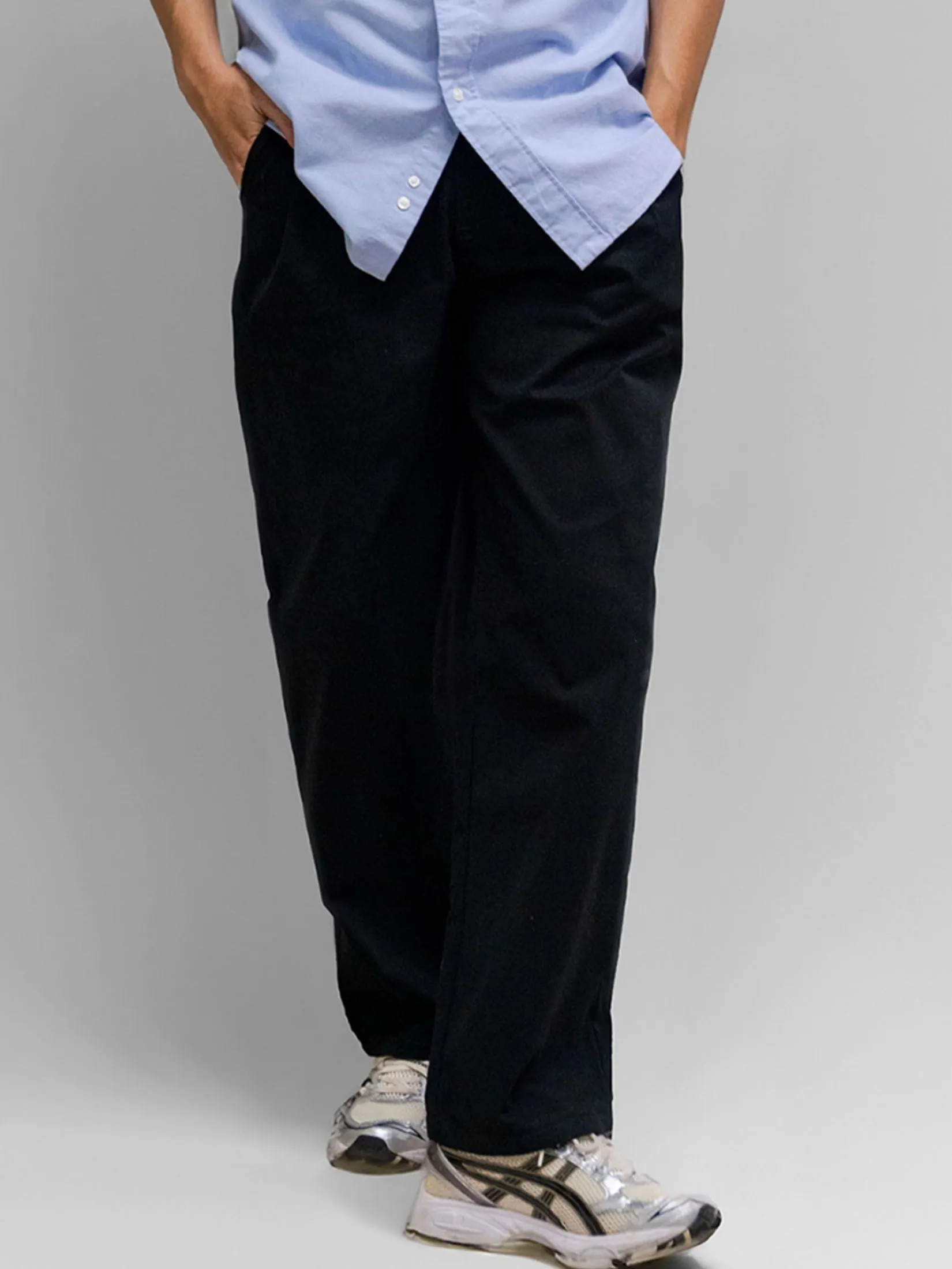 ERA-WON Men Chinos pants Loose Black