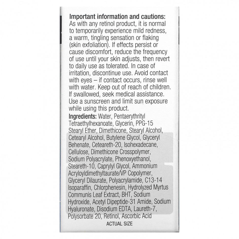 Neutrogena, Rapid Wrinkle Repair, крем для кожи вокруг глаз с ретинолом, без отдушек, 14 г (0,5 унции)