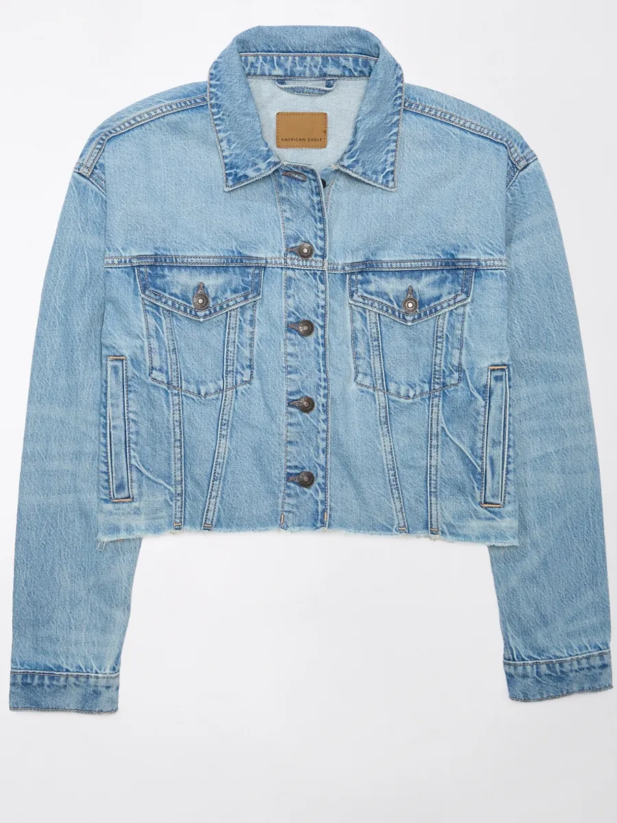 AMERICAN EAGLE WOMEN 3479 CROPPED DENIM MED WASH 936 MEDIUM WASH