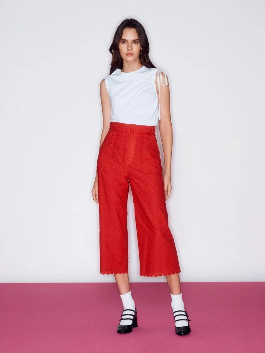 ASV (RS24) Merely Women Culottes Pants Red