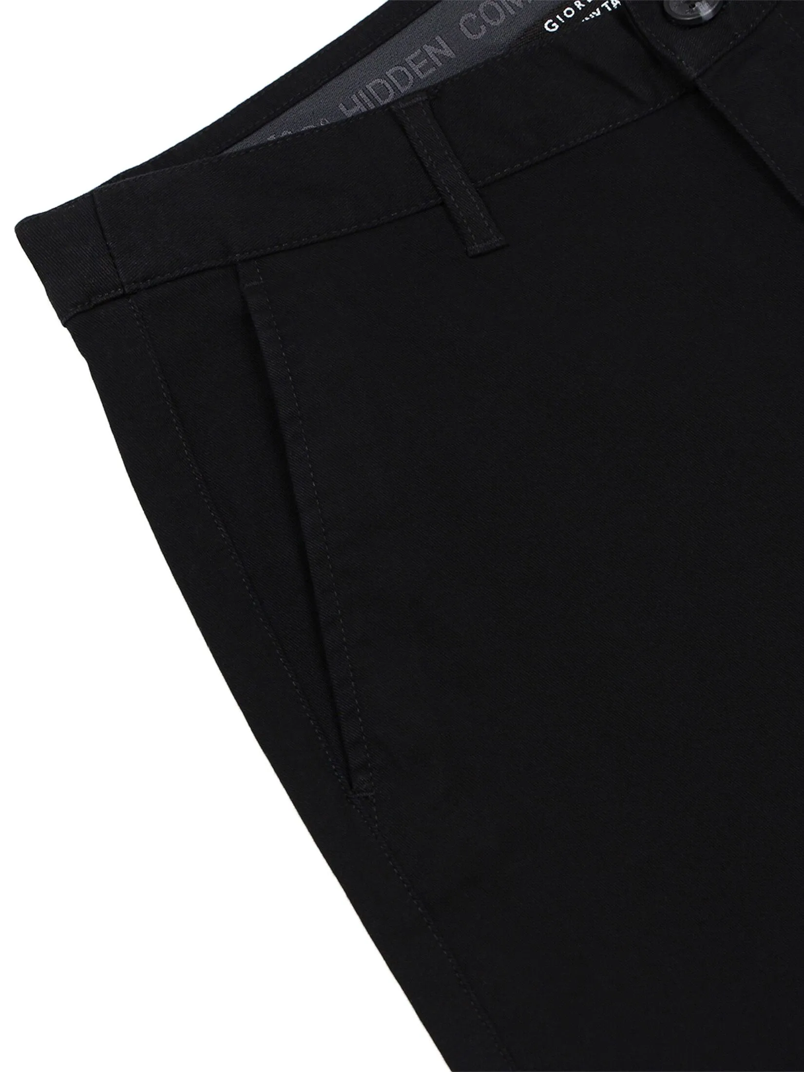 GIORDANO Men's Low-Rise Skinny Stretch Pants (180° Elastic Waistband) Black