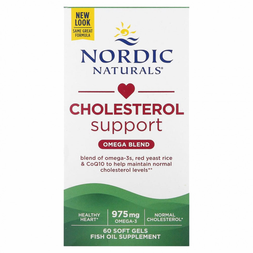 Nordic Naturals, Omega LDL, омега-3, красный ферментированный рис и коэнзим Q10, 384 мг, 60 капсул