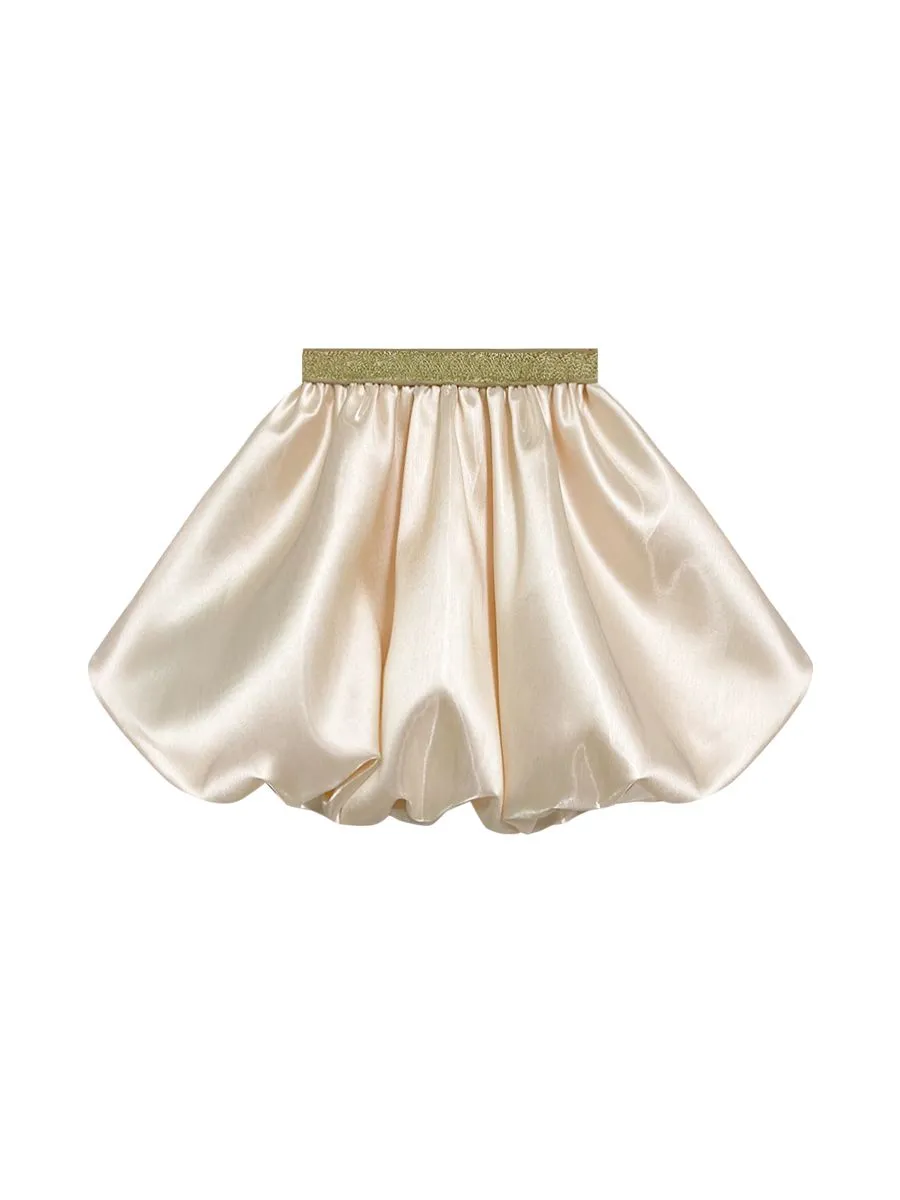 ICONIC WOMAN CREAM BALLOON MINI SKIRT