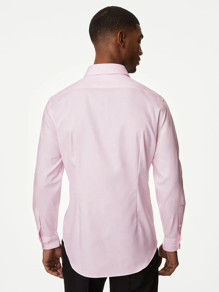 MARKS & SPENCER Men Shirt Slim Fit Non Iron Pure Cotton Light Pink