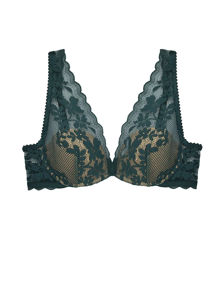 SABINA Bra Wired Woman Basic Lace A/W 24 - Dark Green