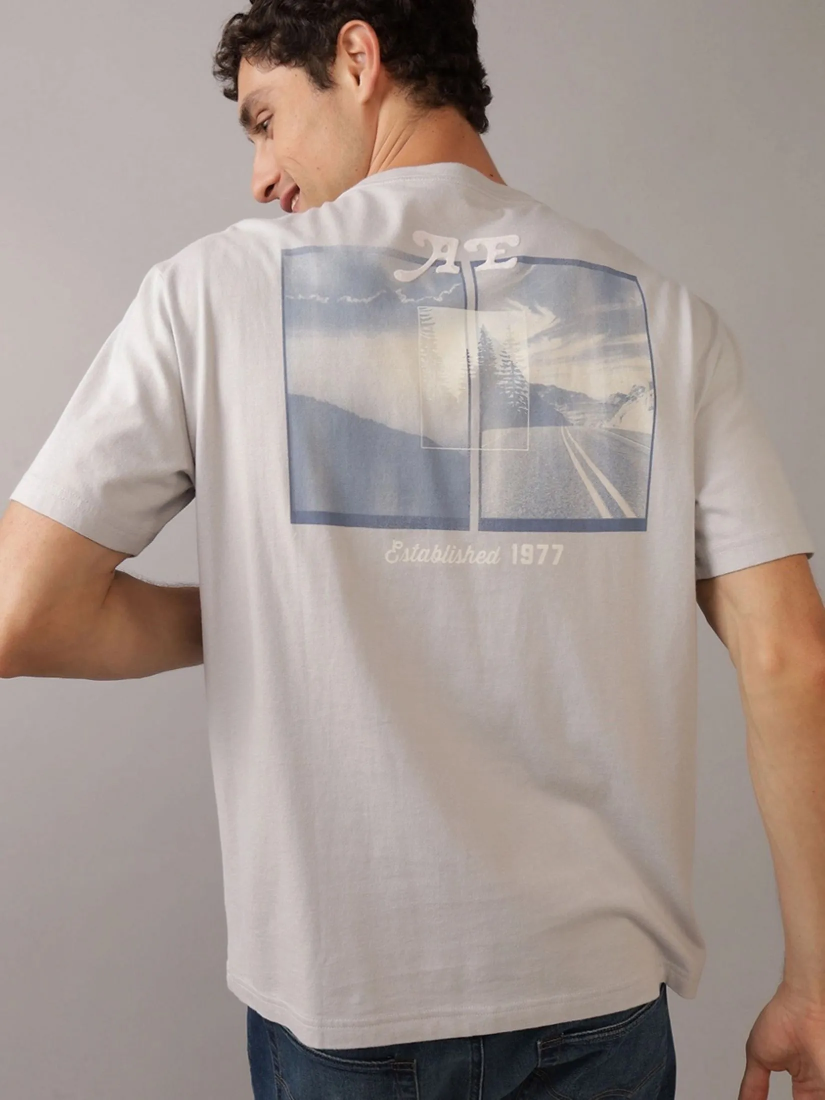 AMERICAN EAGLE MEN G SS BTS3 ELEV PKT SET IN TEE- PC DYE + SERIOUSLY SOFT WASH 020 GRAY