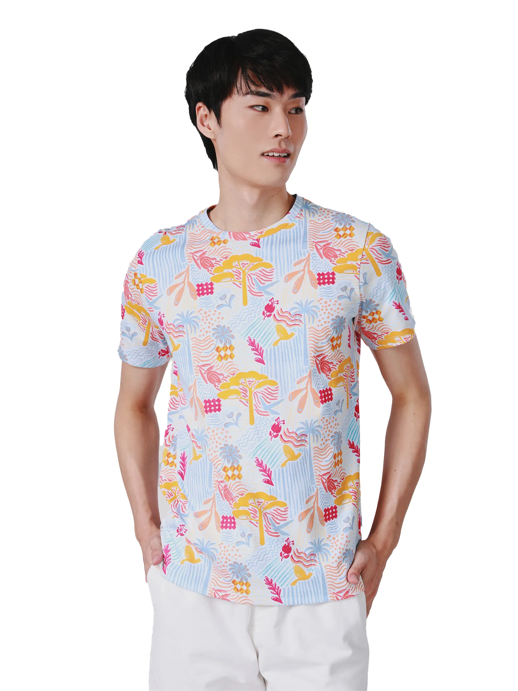 JOHN HENRY Men s T-Shirts (Slim Fit) SONGKRAN FESTIVAL Blue