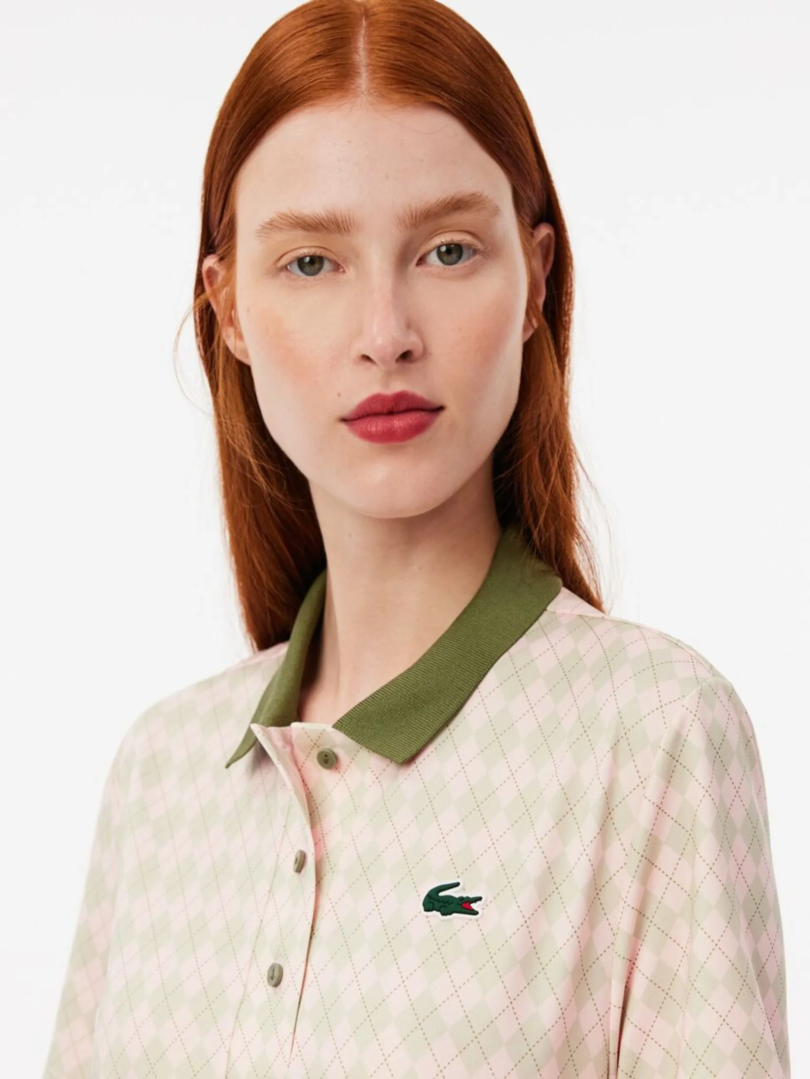LACOSTE Regular Fit UV Protect Golf Polo Shirt Pink