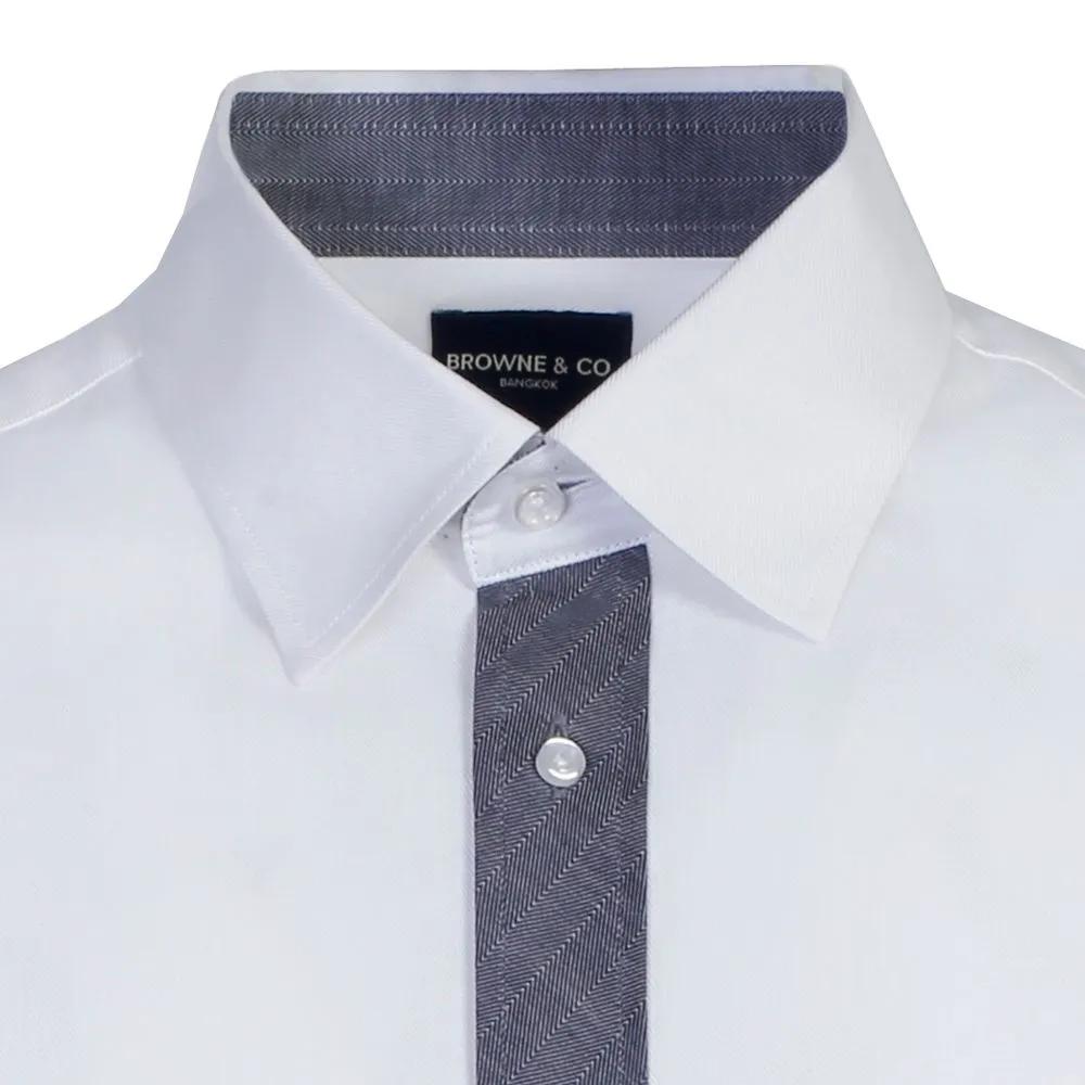 BROWNE & CO. White Long Sleeves Shirt