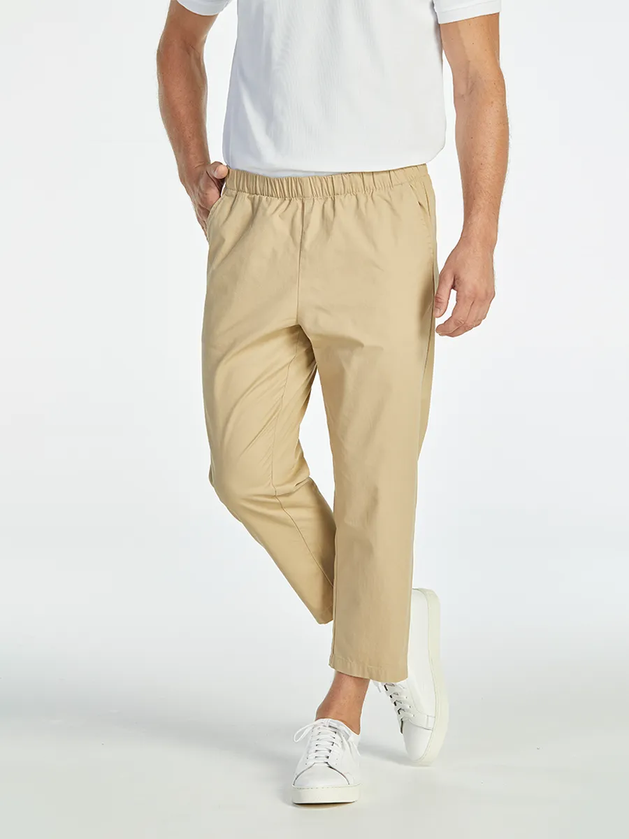 ELLE HOMME MEN ELASTIC WAIST PANTS W8Q001BE - BEIGE Size - M