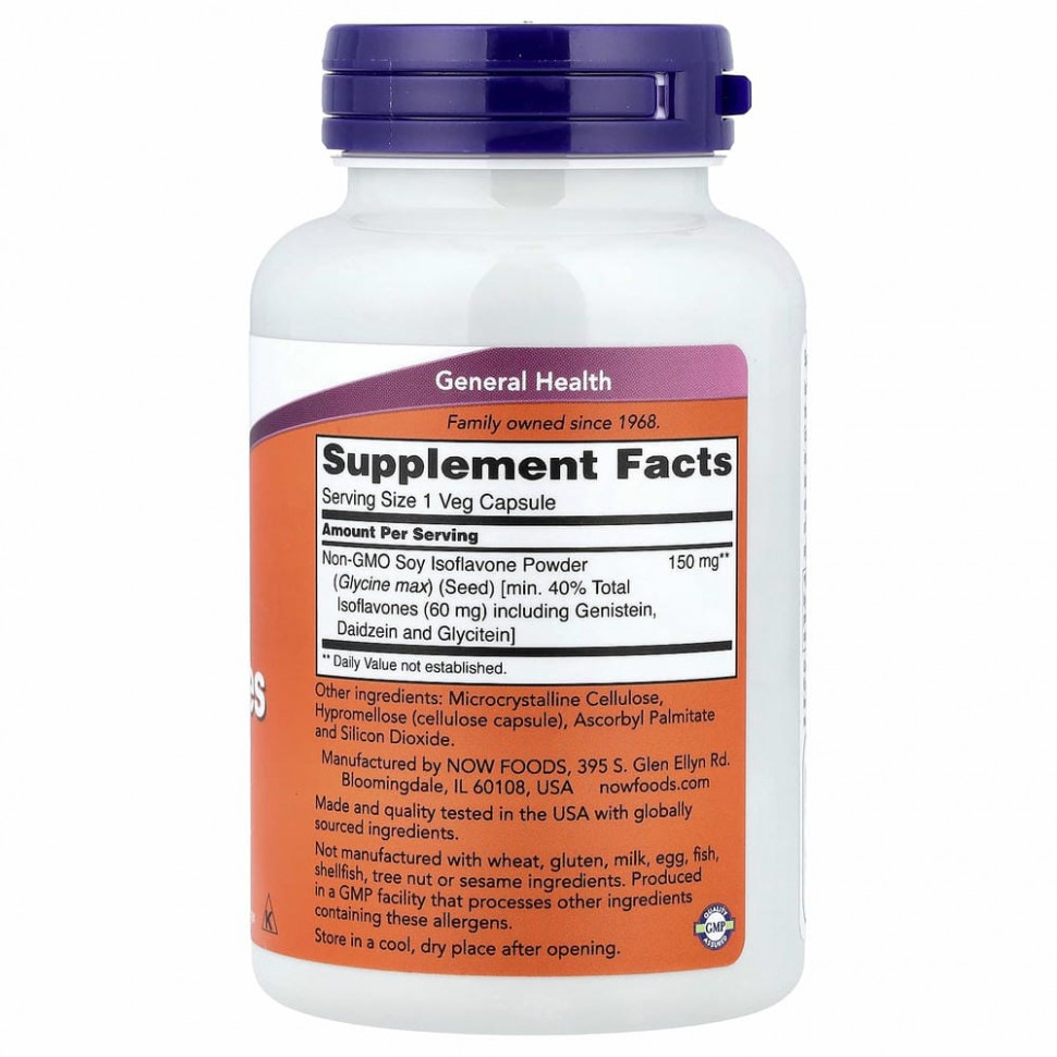 NOW Foods, изофлавоны сои, 120 растительных капсул