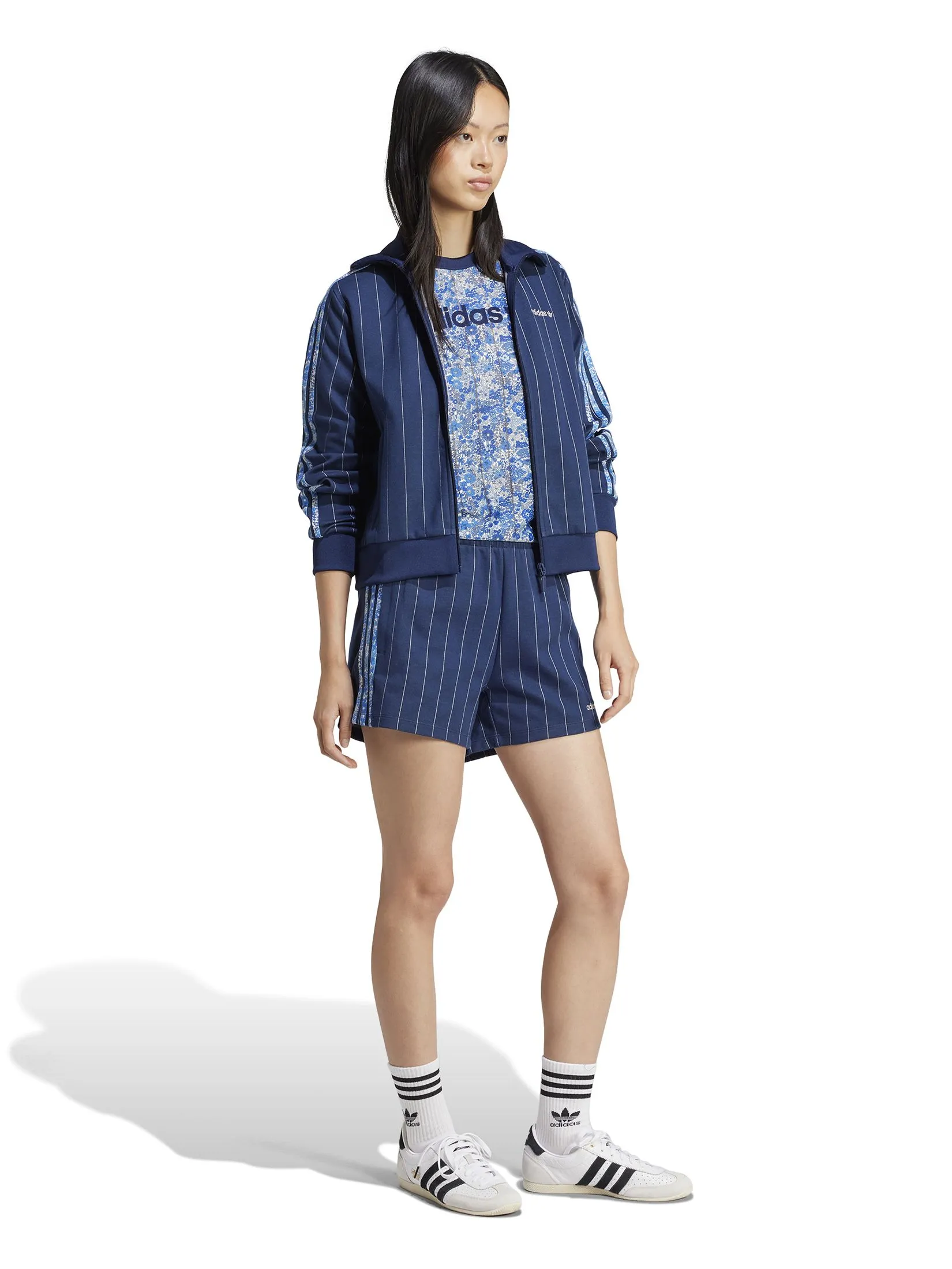 ADIDAS Women Sprinter Shorts Adidas Originals x Liberty London Tonal Blue / Night Indigo / Chalk White