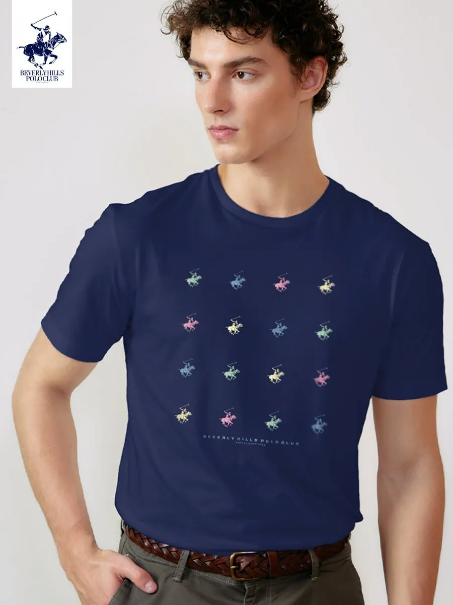 BEVERLY HILLS POLO CLUB Dark blue Men T-Shirt REGULAR-FIT Model BNSR295