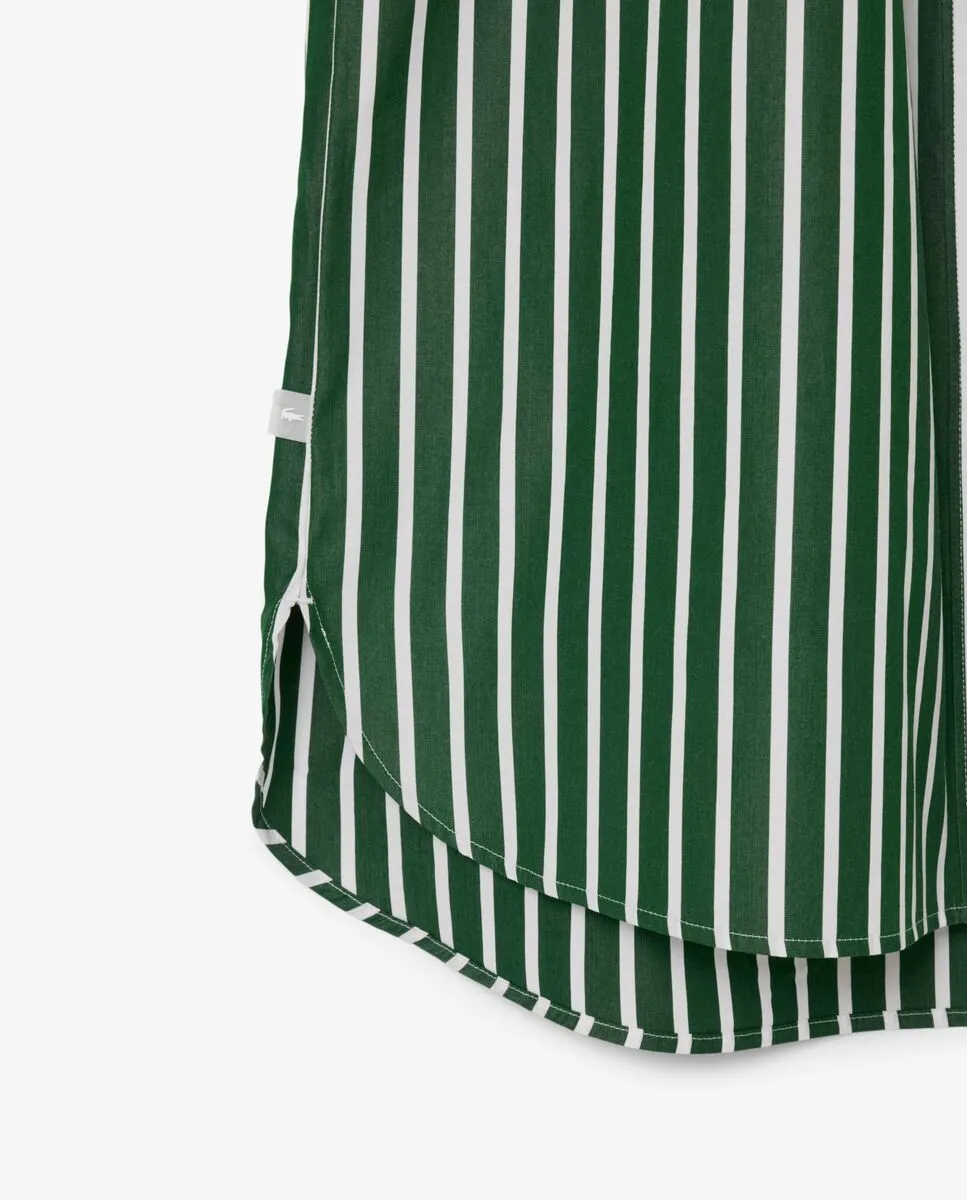 LACOSTE Relaxed Fit Poplin Shirt Dress Green