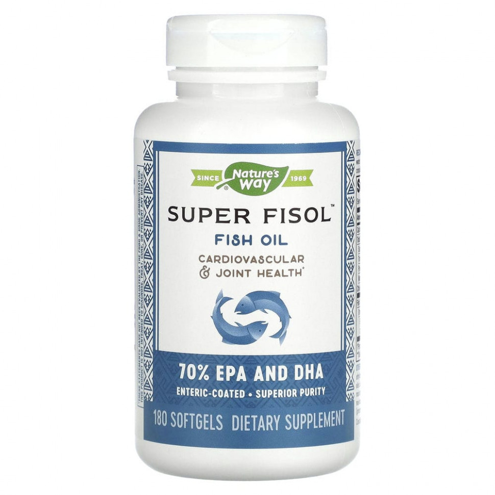Nature's Way, Super Fisol, рыбий жир, 180 мягких таблеток