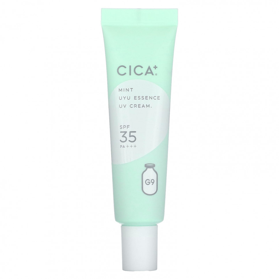 G9skin, Cica + UYU Essence UV Cream, УФ-крем, SPF 35 PA +++, мята`` 25 г