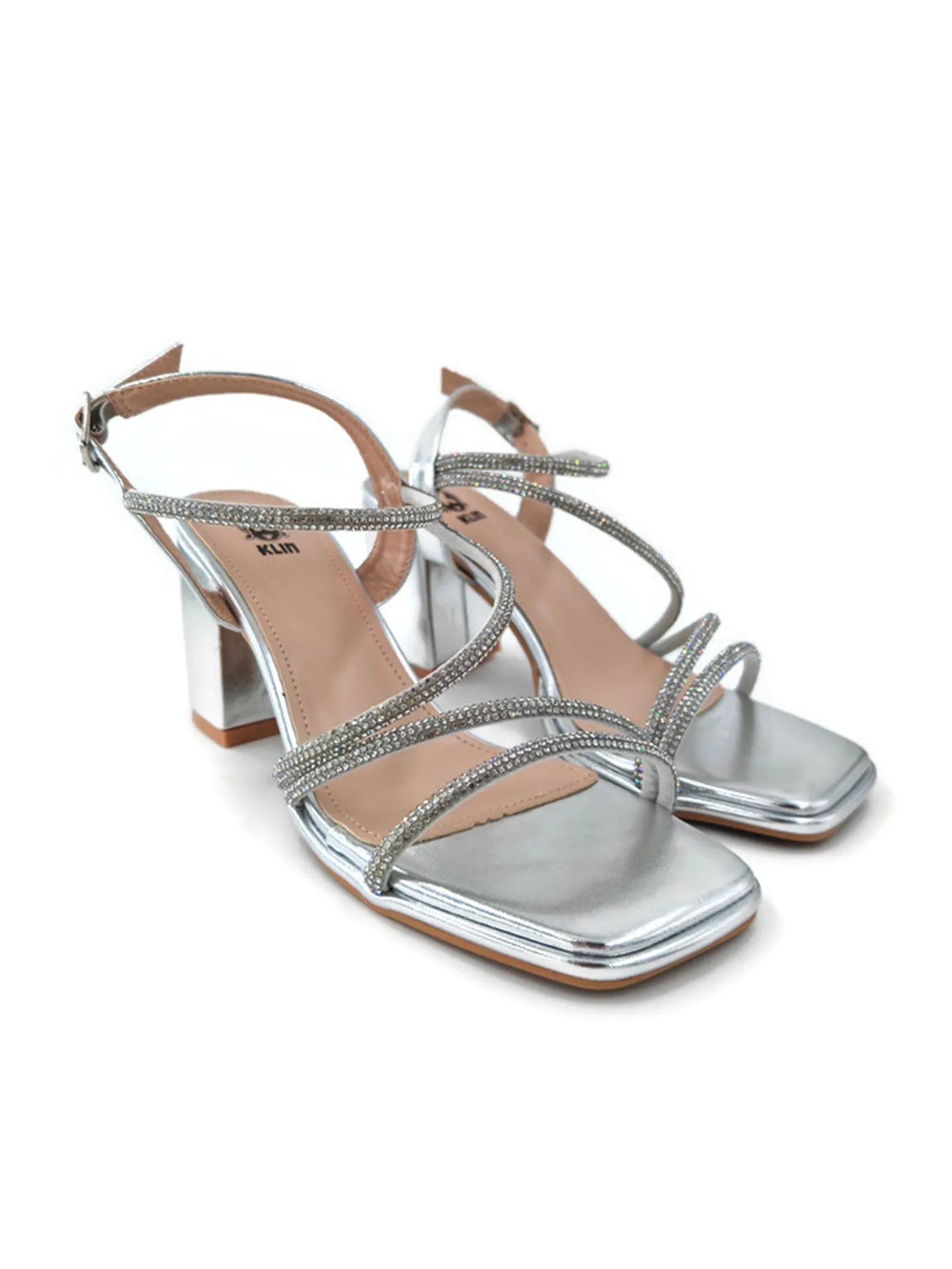KLIN Woman Slingback Blocked Maxi Silver