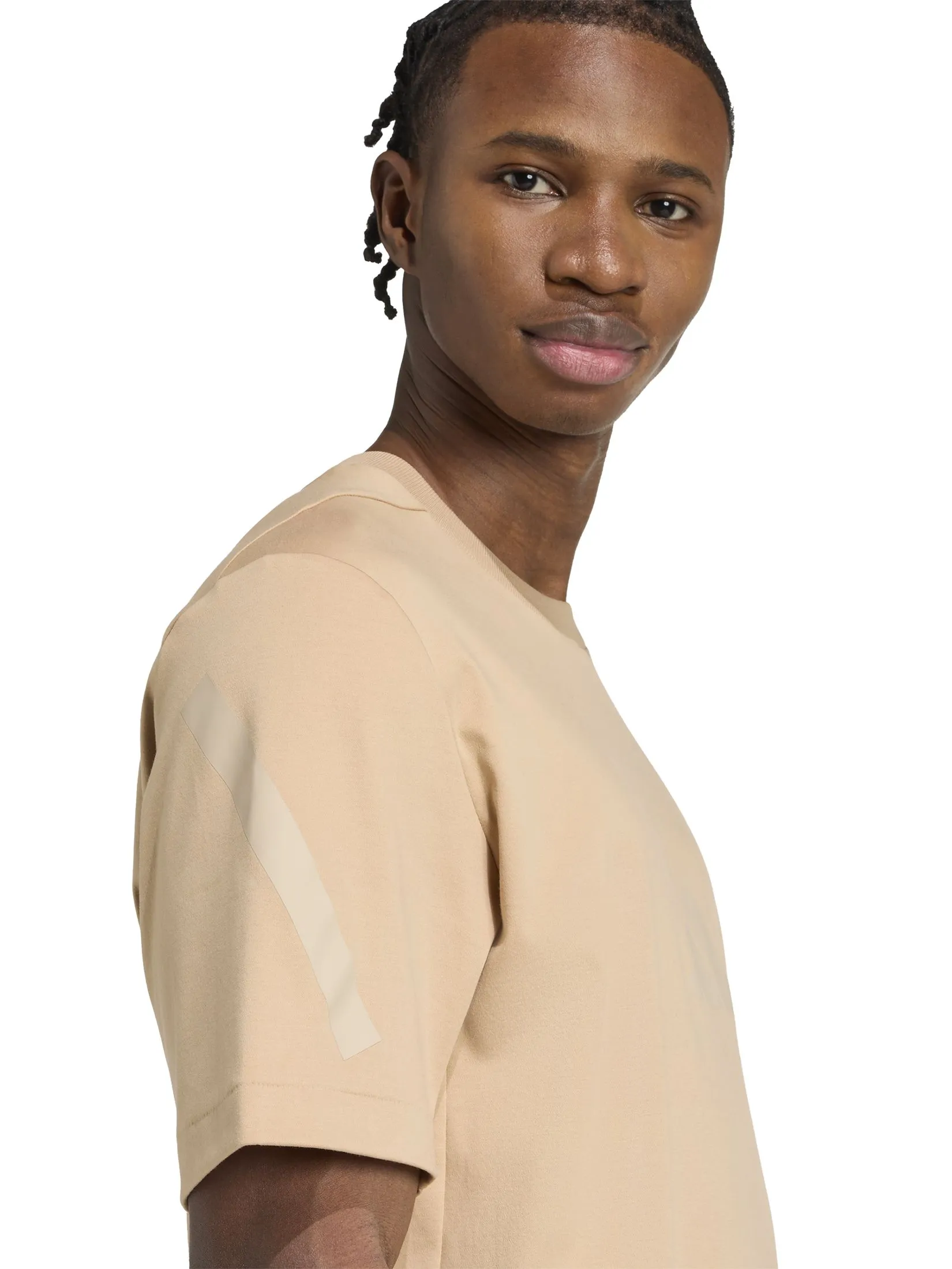 ADIDAS Men T-Shirt adidas Z.N.E. JW4737 Brown / Warm Sandstone