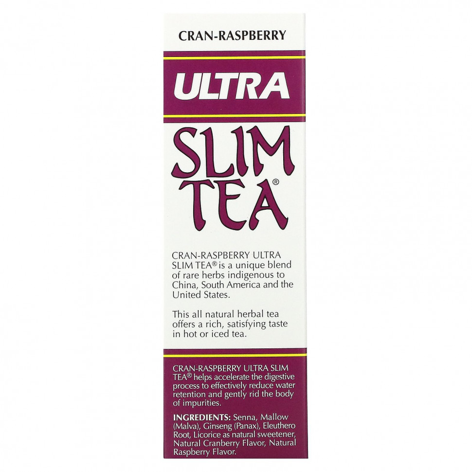 Hobe Labs, Ultra Slim чай, -малина, без кофеина 24 травяных чайных пакетиков, 1.69 унции (48 г)