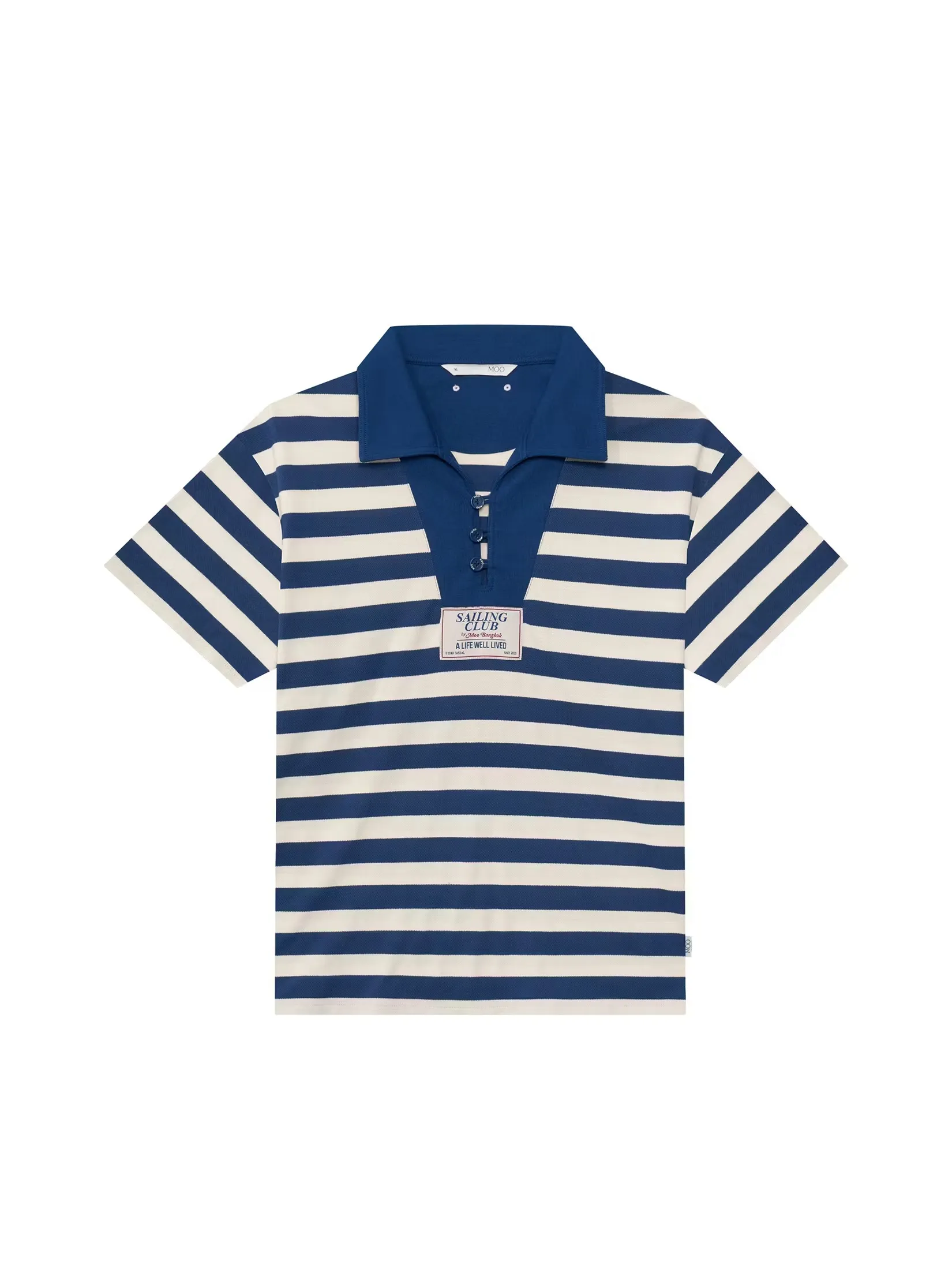MOO [MOO 6/25] Sailor Smock Polo Shirt Navy Blue