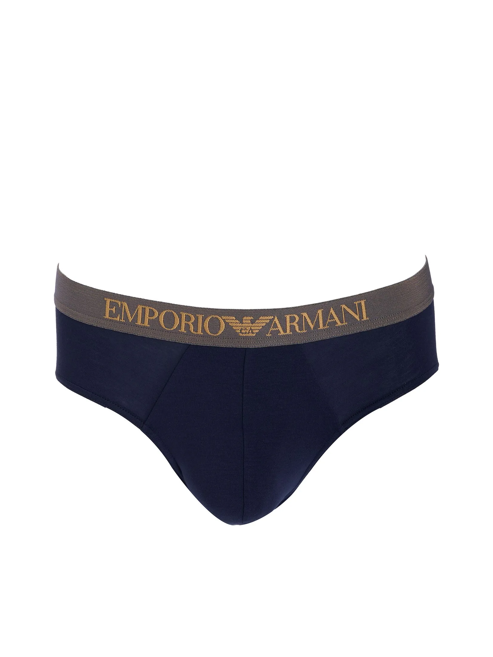 EMPORIO ARMANI Men Underwear Brief 2 Pack SS25 M0079 White / Armani Blu