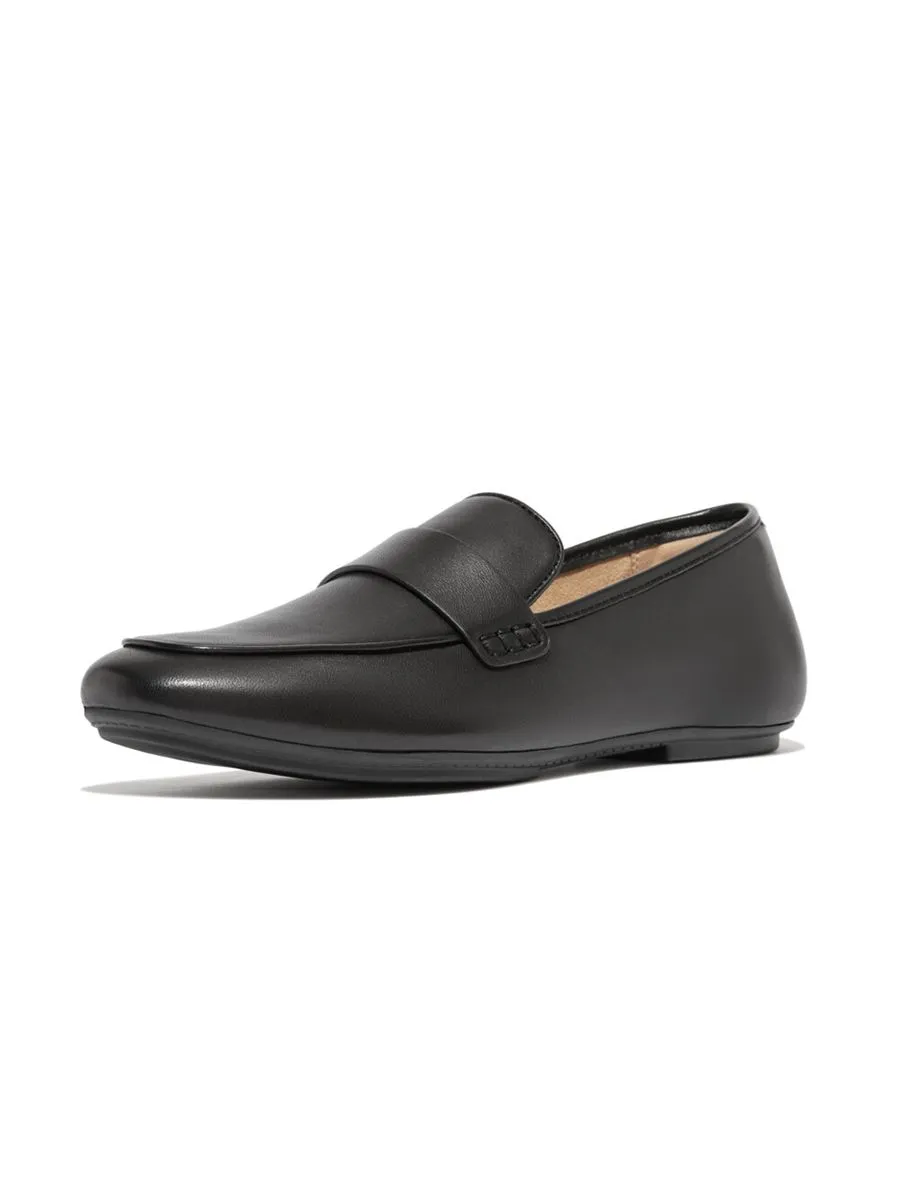 FitFlop™ WOMEN'S DELICATO SOFT LEATHER LOAFERS BLACK