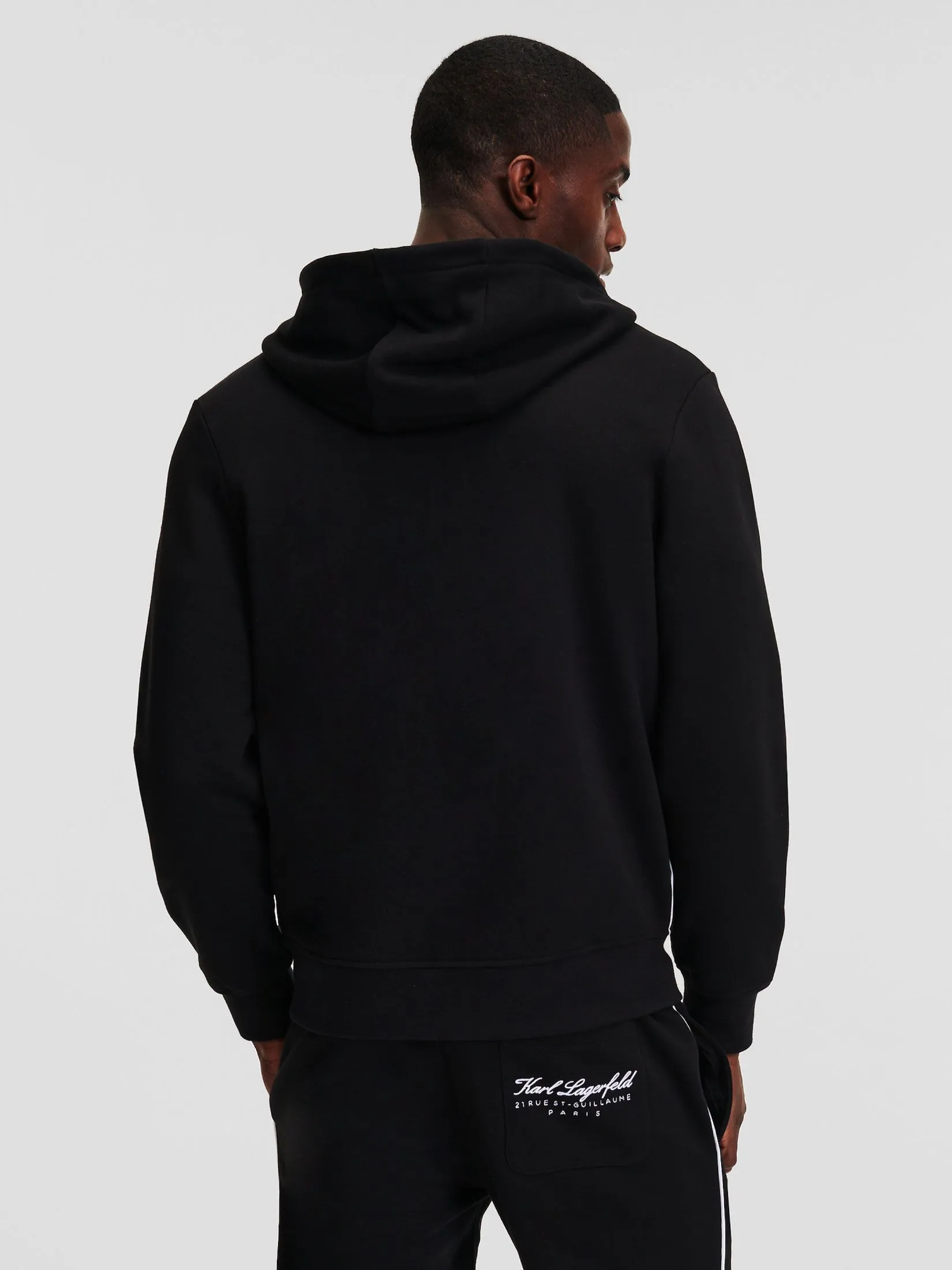 KARL LAGERFELD HOTEL KARL ZIP UP HOODIE BLACK