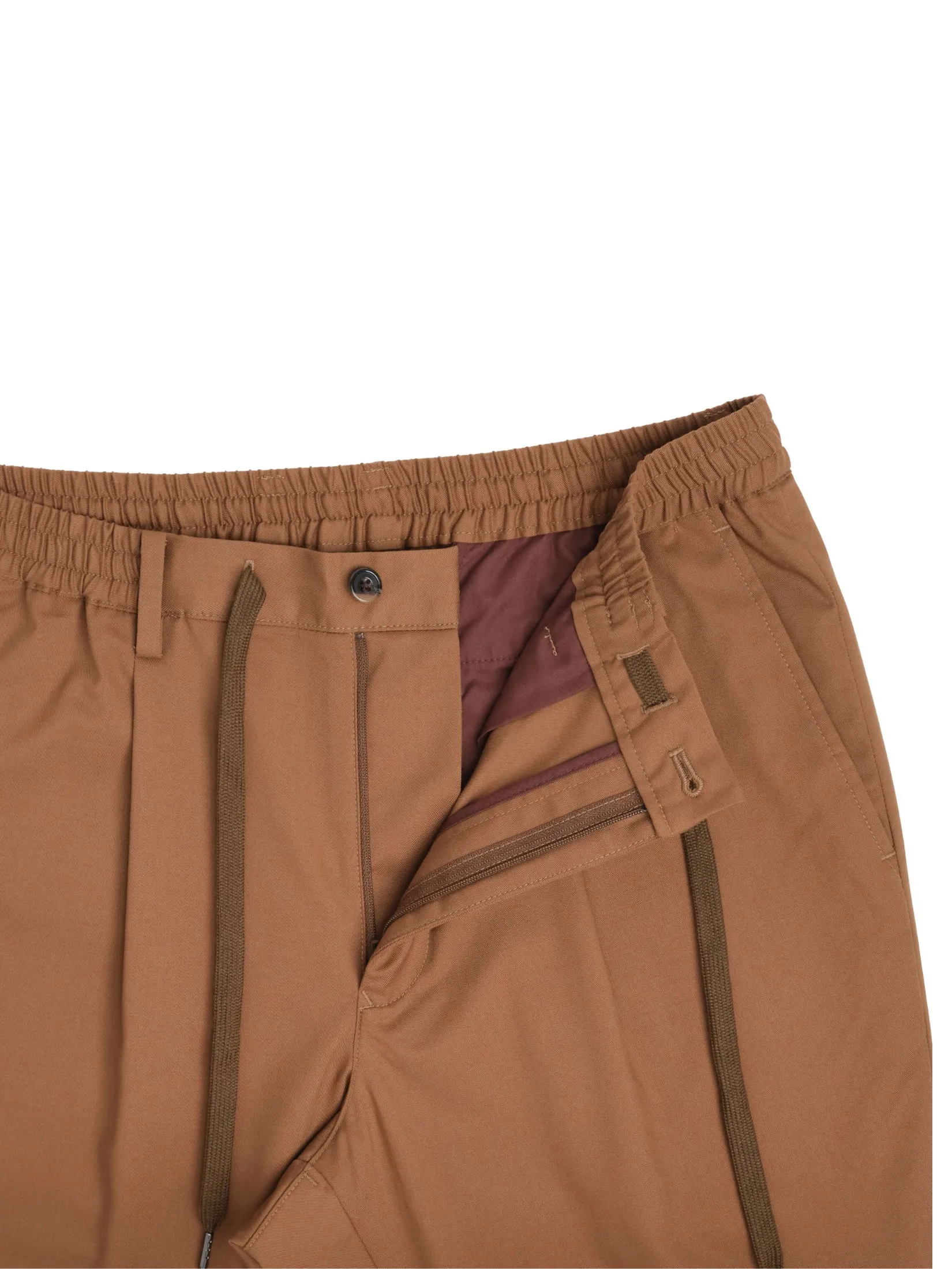 TAKEO KIKUCHI MEN BROWN TWILL UV PROTECTION ELEPHAR EASY PANTS