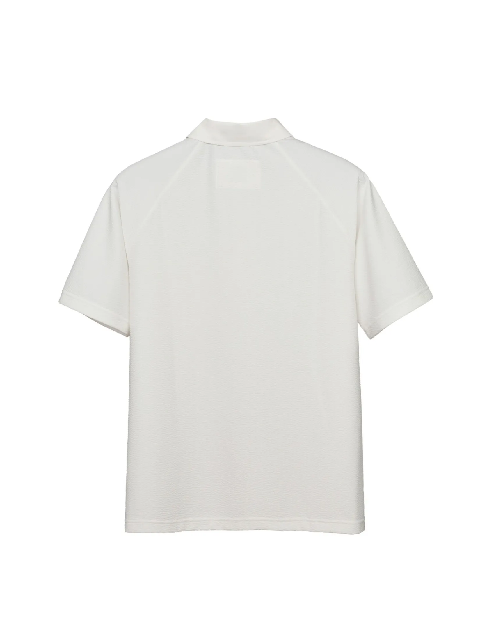 TAKEO KIKUCHI MEN WHITE ECO BLUE UV RAGLAN POLO SHIRT