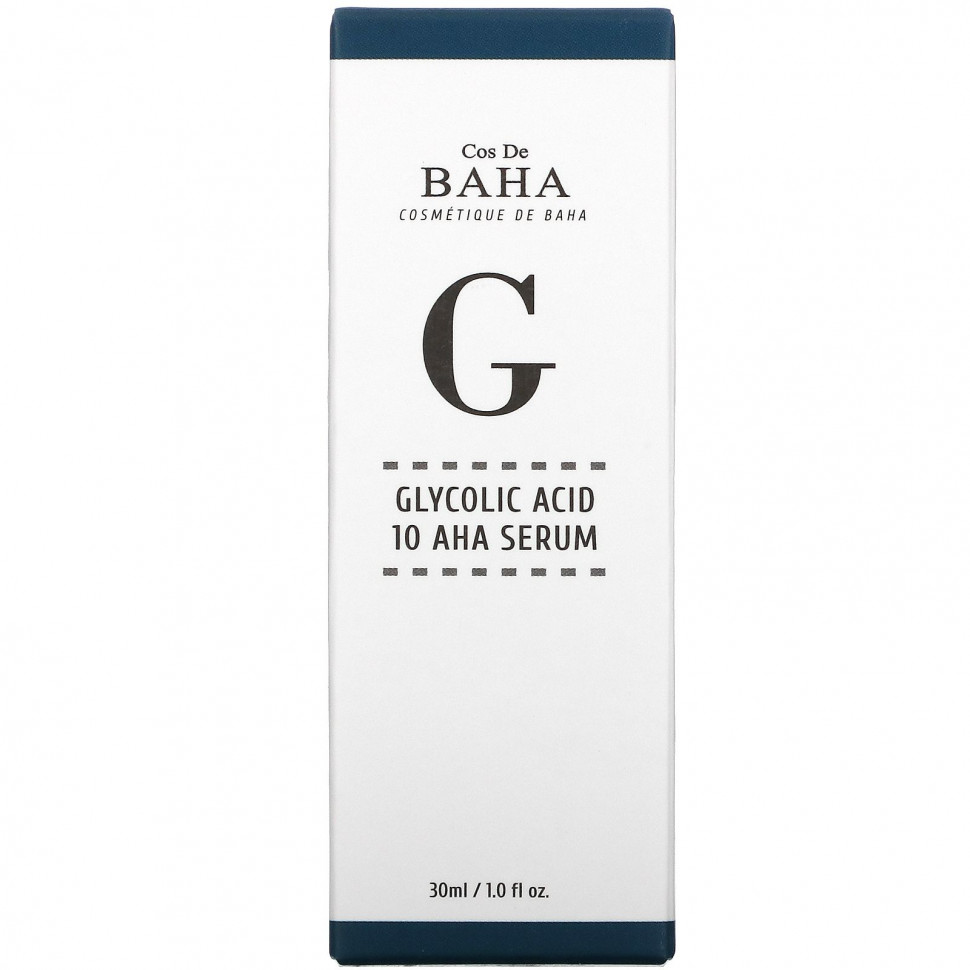 Cos De BAHA, G, сыворотка с гликолевой кислотой 10 AHA, 30 мл (1 жидк. унция)