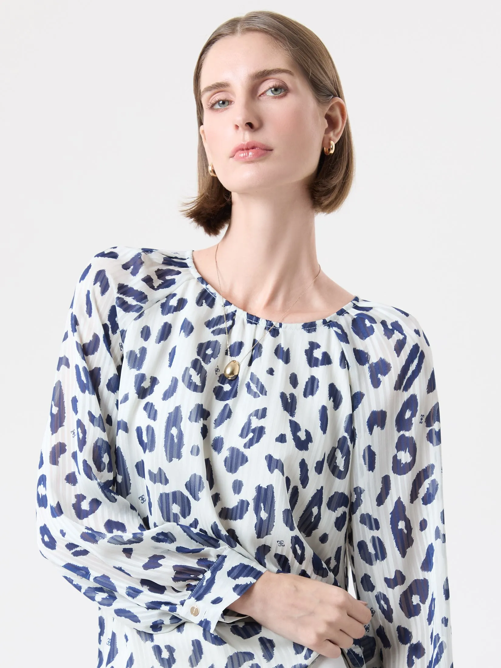 ESPADA Long Sleeve Blouse Woman Ivory