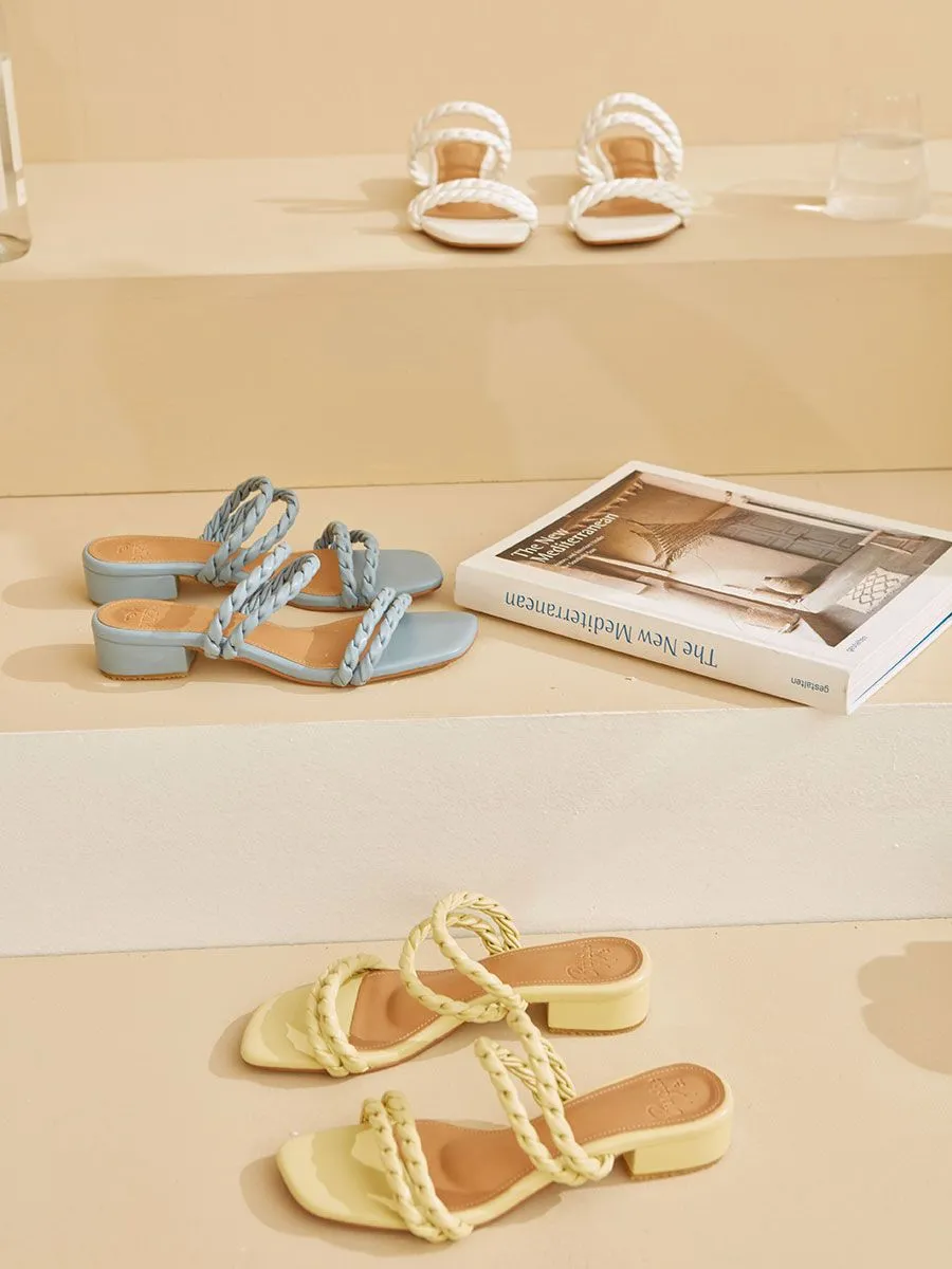 BUCKLE ME Flats Twist BM38-OFFWHITE Off White