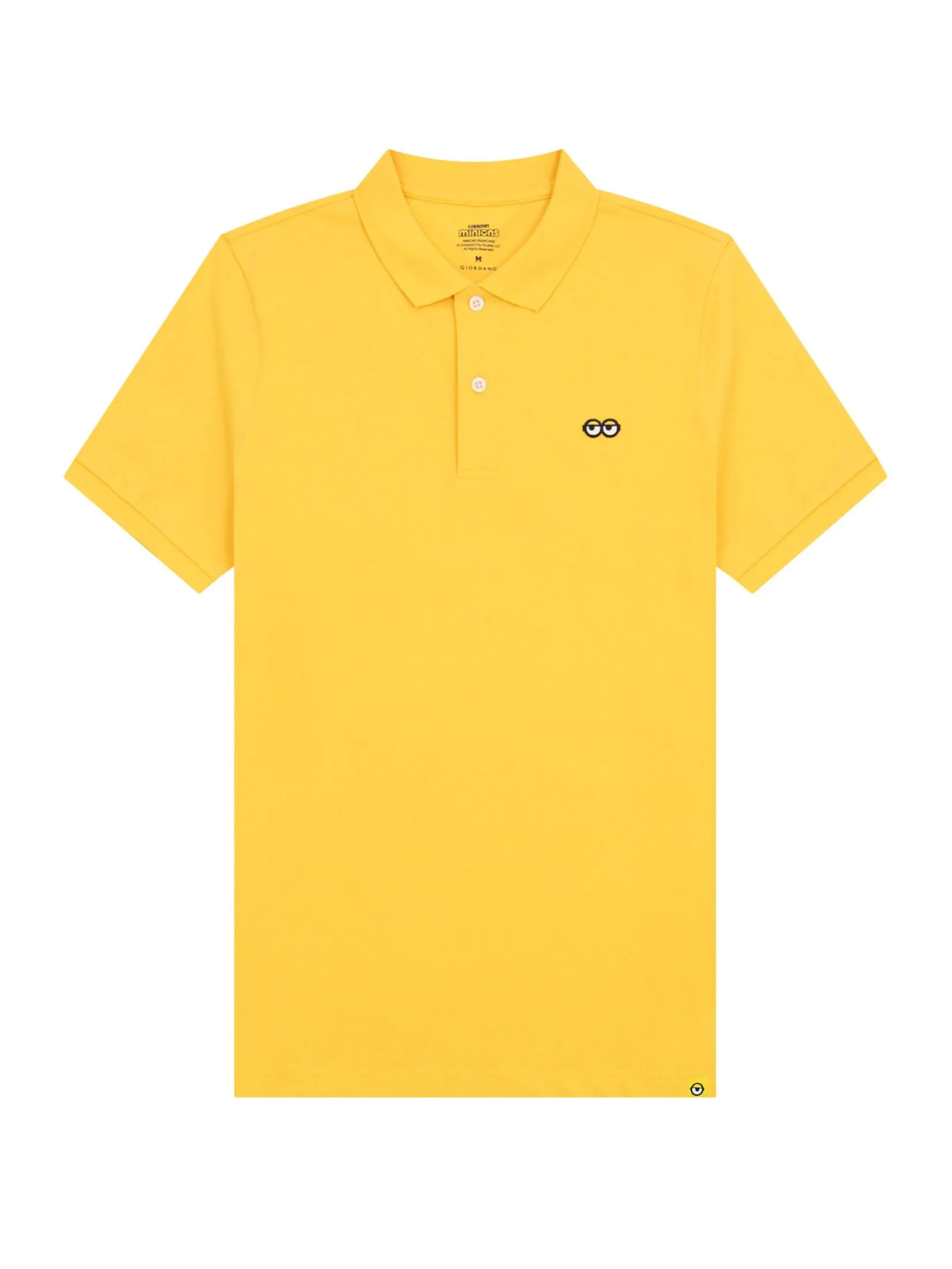 GIORDANO Men's Slim Lycra Pique Polo (Minions) Daffodil Yellow