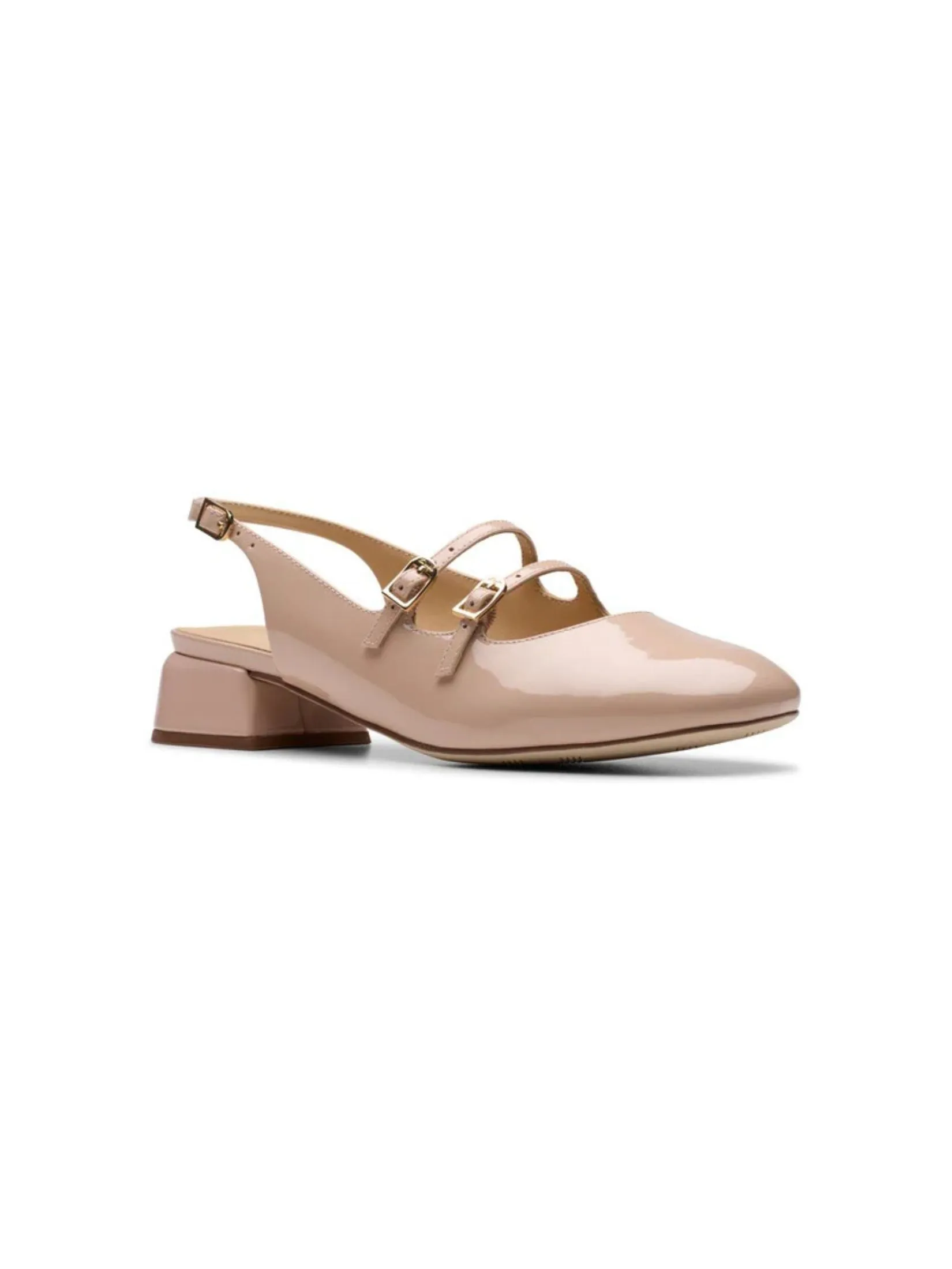 CLARKS DAISS30 DAZZ Beige Patent Women's Mary Jane Shoes