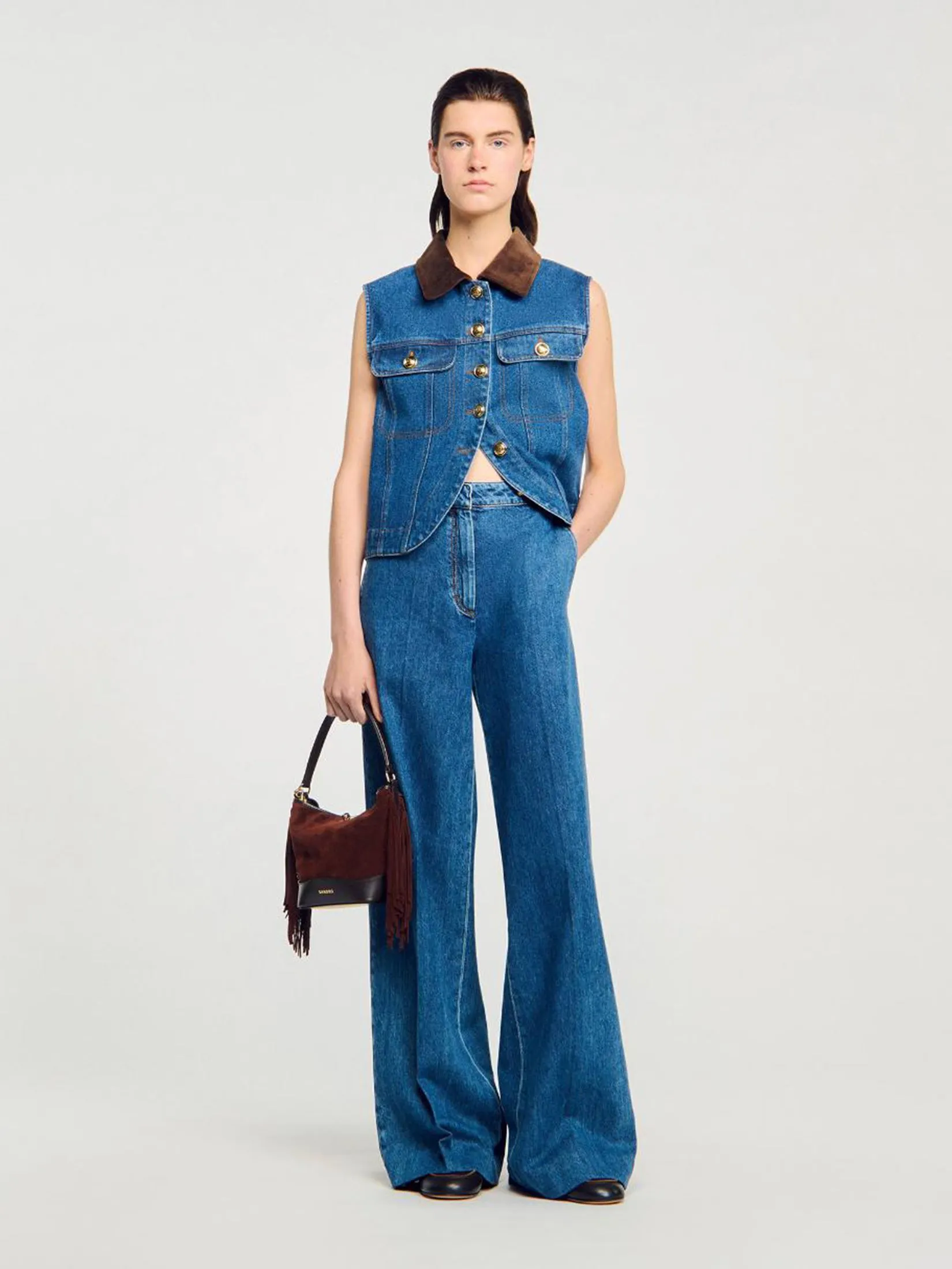 SANDRO Wide-Leg Jeans
