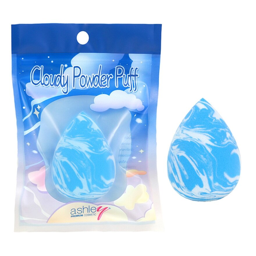 Ashley Cloudy Powder Puff 1pcs. Blue - Blue