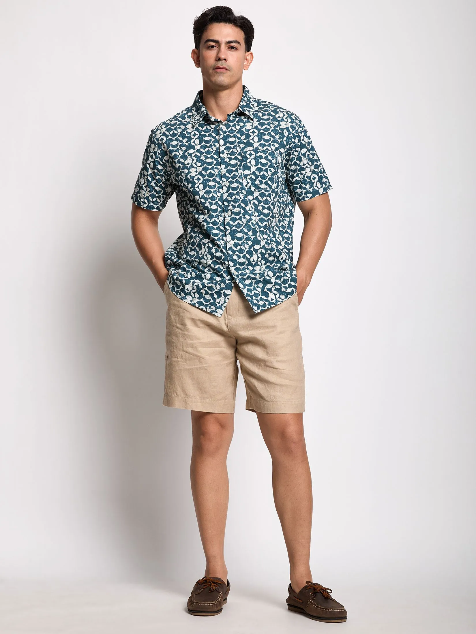 ALUMNUS Men Shirt Short Sleeves 2506SSSL21 Dark Green