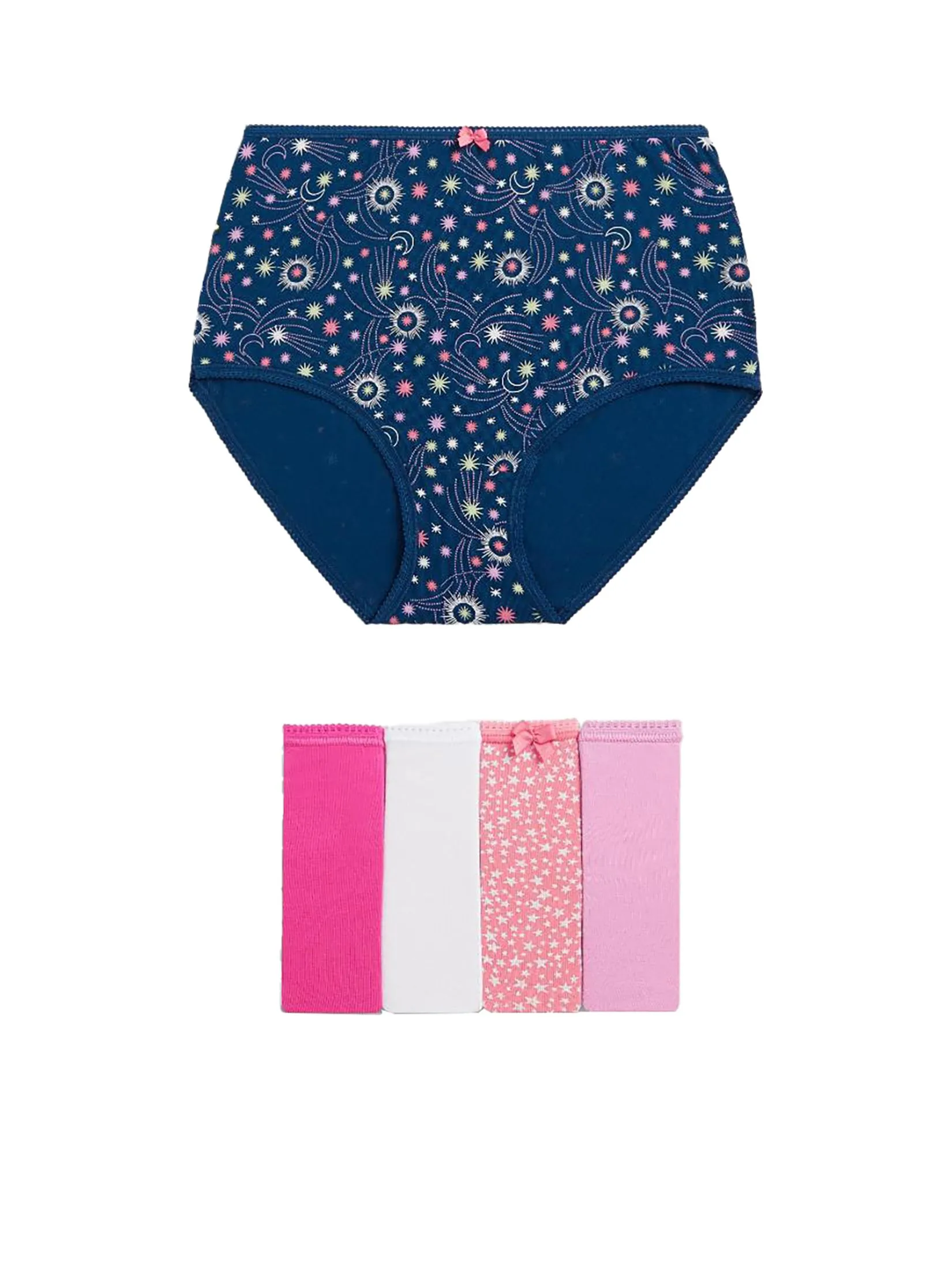 MARKS & SPENCER Women Full Briefs Cotton Lycra 5 Pk Multi-color