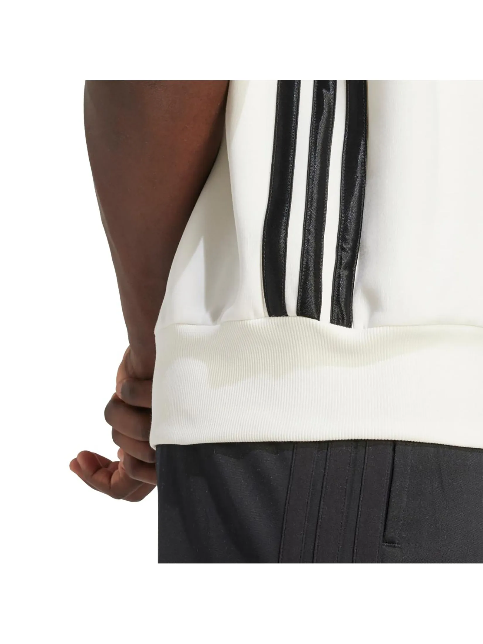 ADIDAS Men Sweatshirt Short Sleeves Stadium JX5636 Off White / Black