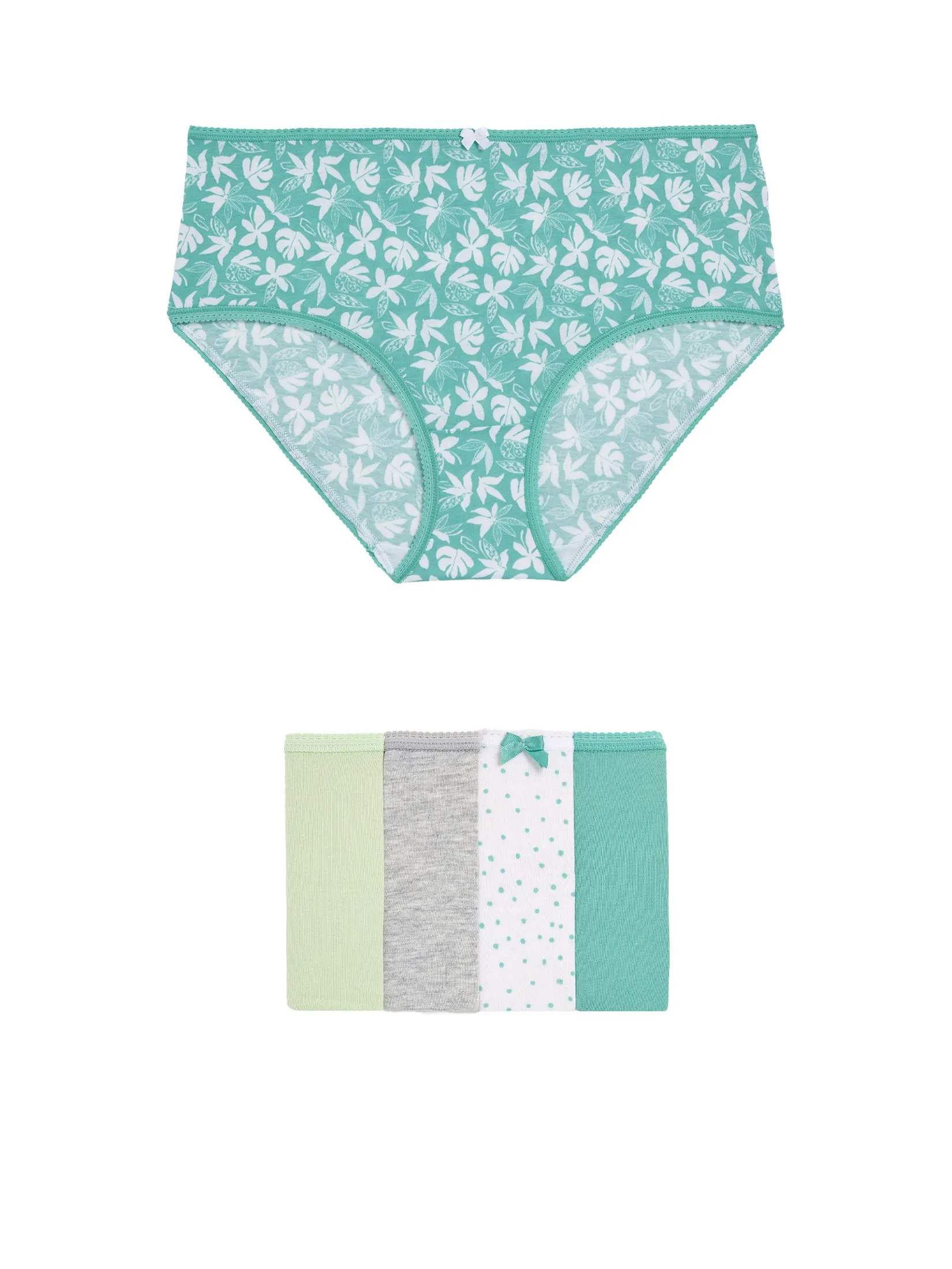 MARKS & SPENCER Women High Rise Shorts Cotton Lycra 5 Pk Multi-Color Size - 8 UK