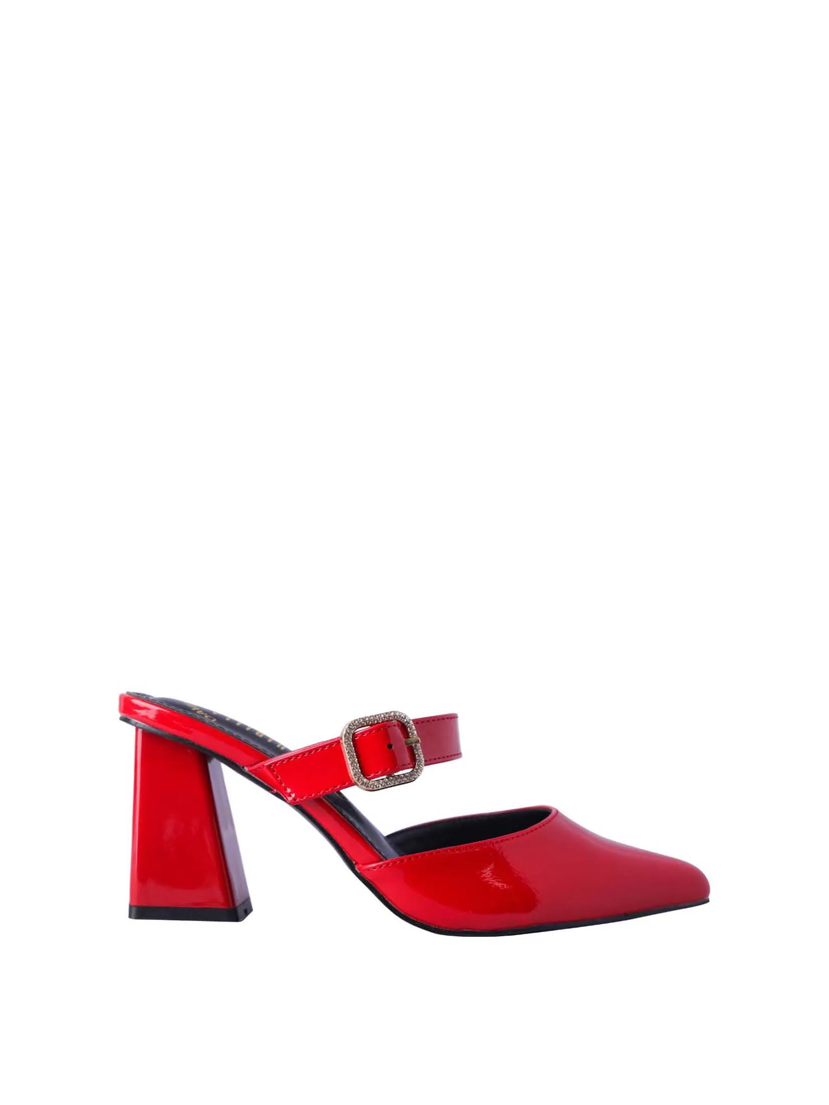 VILLAINS SF ELYSIA Women's Mule Heels RED PATENT