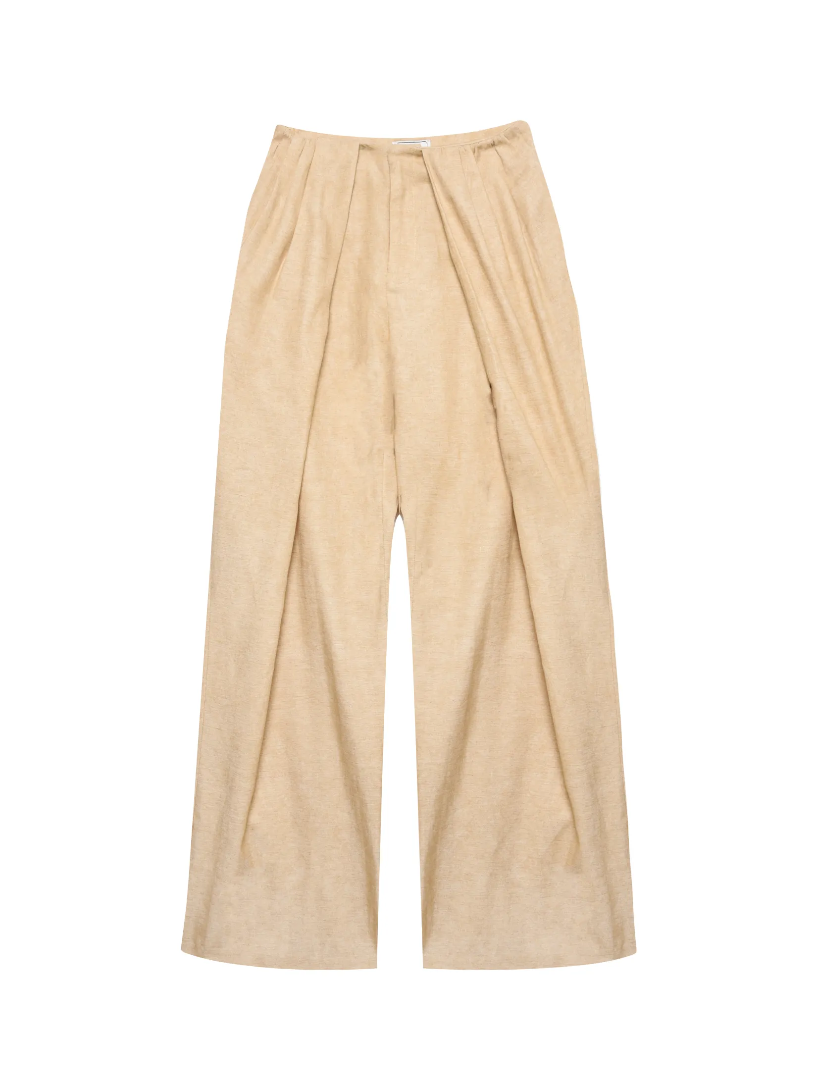KLOSET (PF25) Women Contrast Waist Trousers Beige