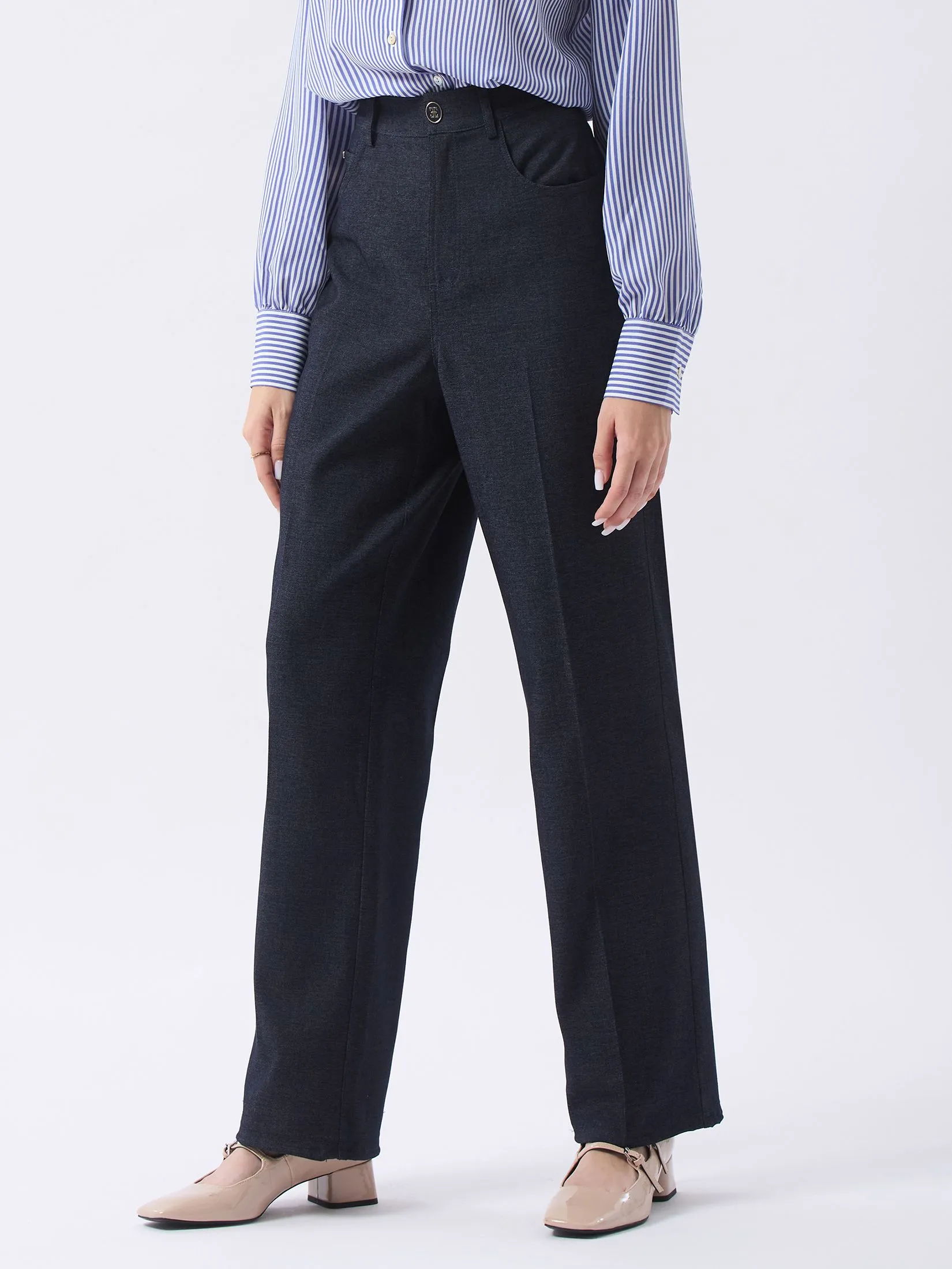 ESPADA Straight Leg Denim Trousers Women MID INDIGO