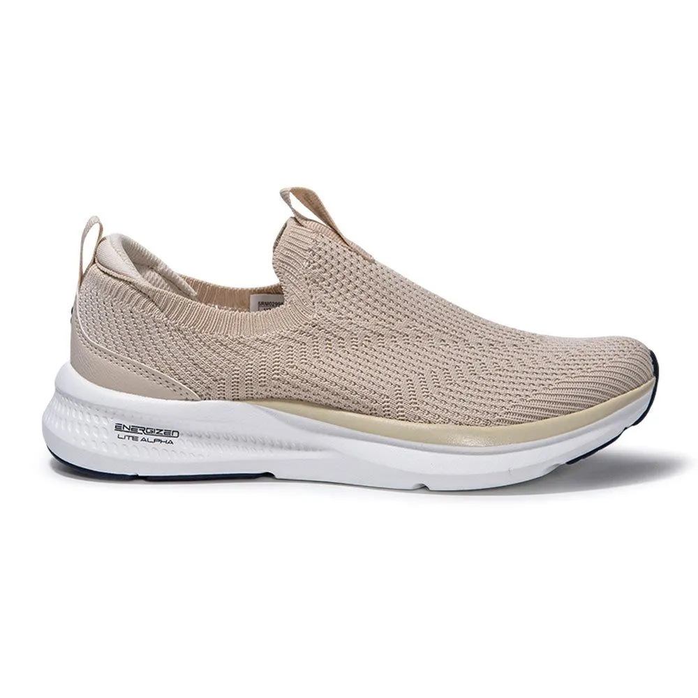 FILA Women Running Shoes Knit Slip-On Beige - FI039SH579ELTH