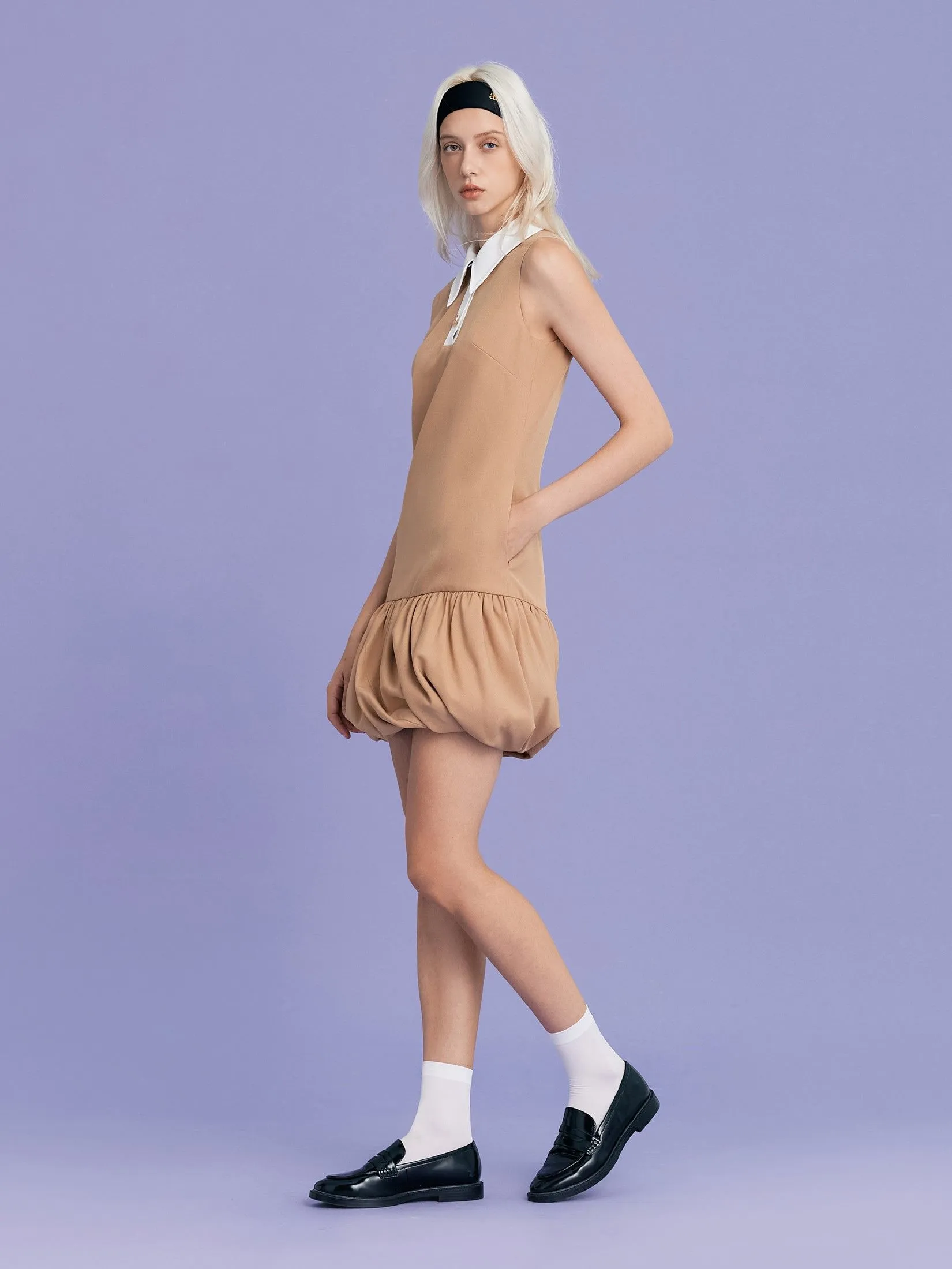 ASV (AW24)Alayna Balloon Women Mini Dress Brown